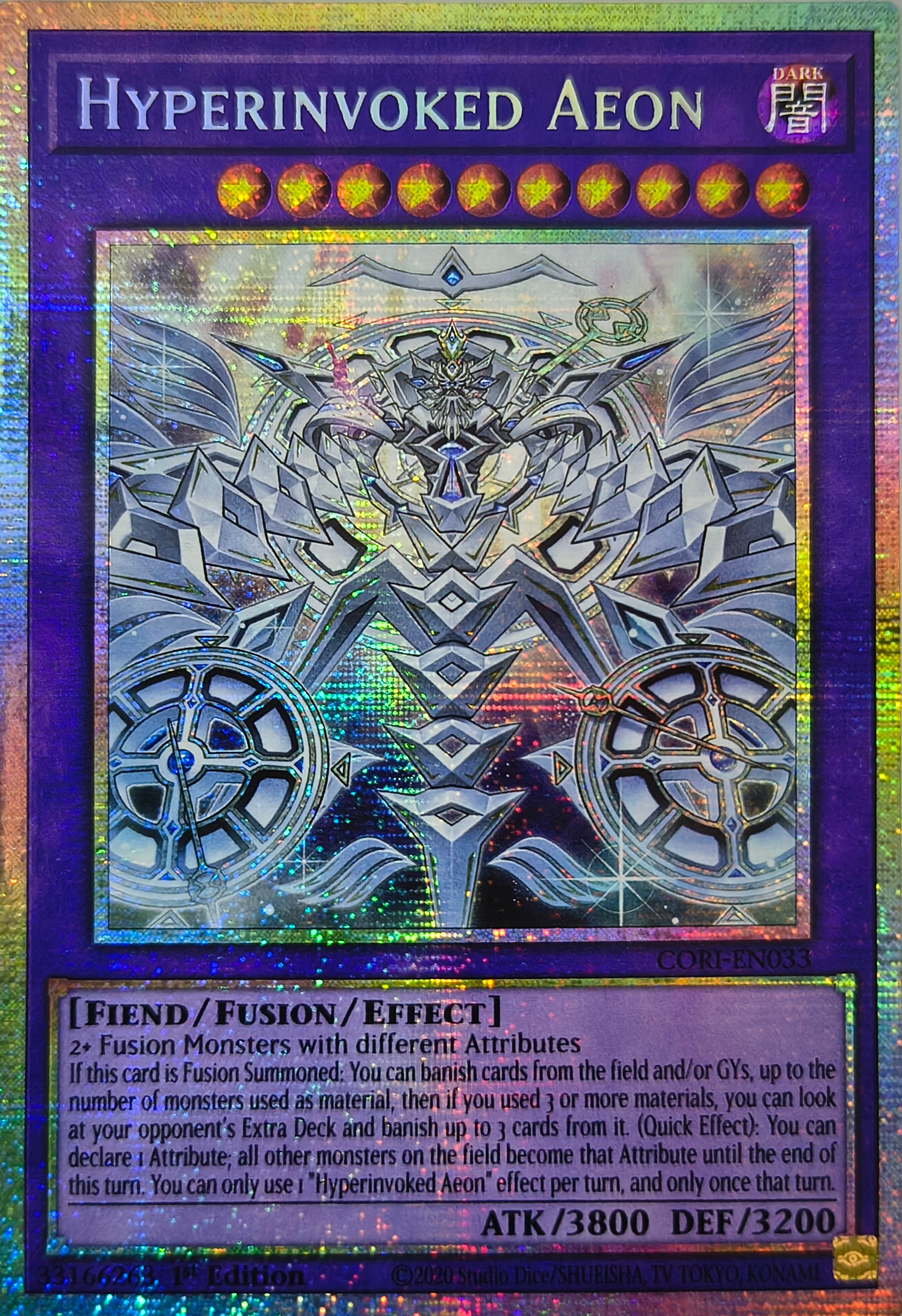 Yugioh! Hyperinvoked Aeon Cori-en033 1st Edition Starlight Rare