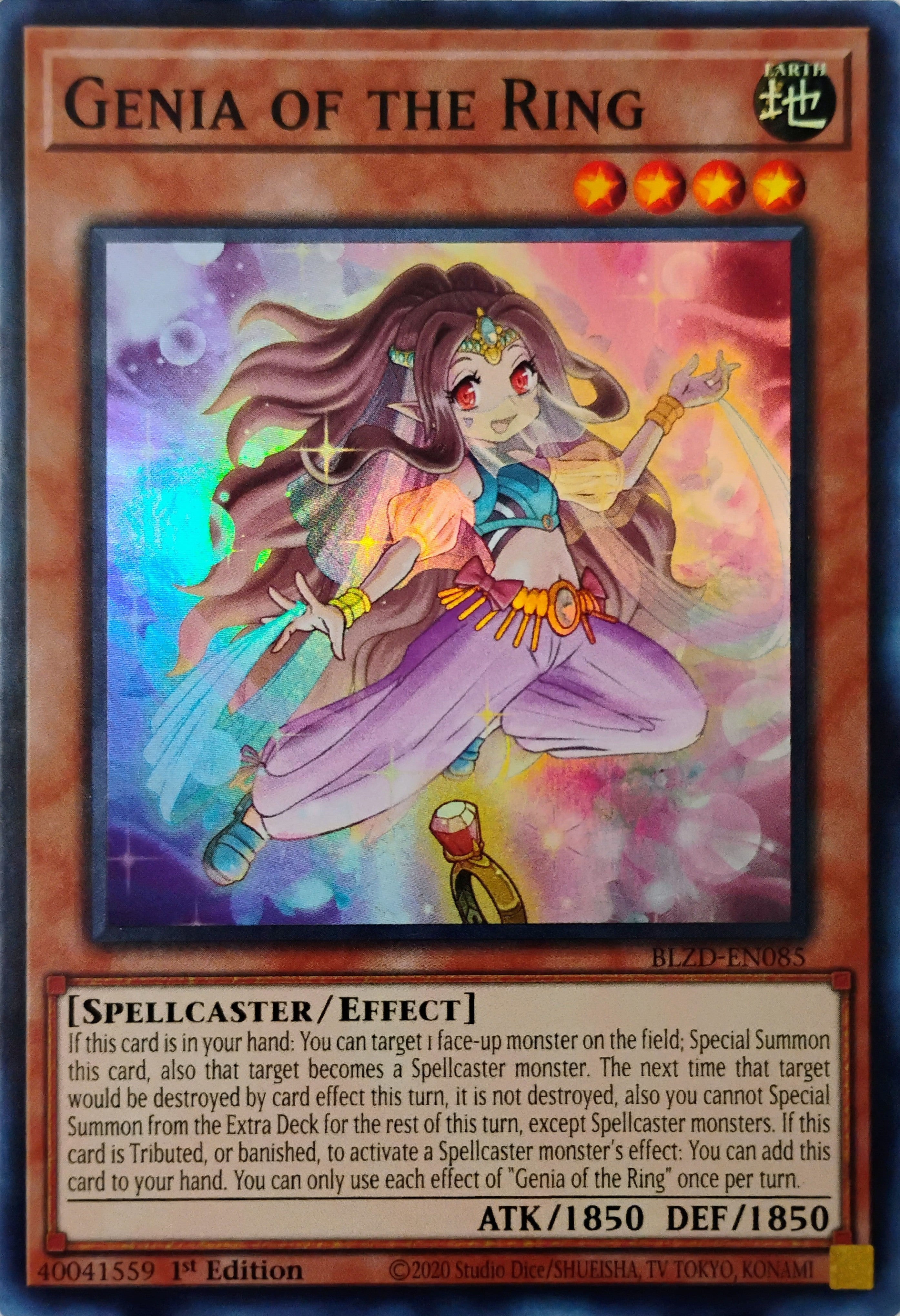 Yugioh! Genia Of The Ring Blzd-en085 1st edition Super Rare