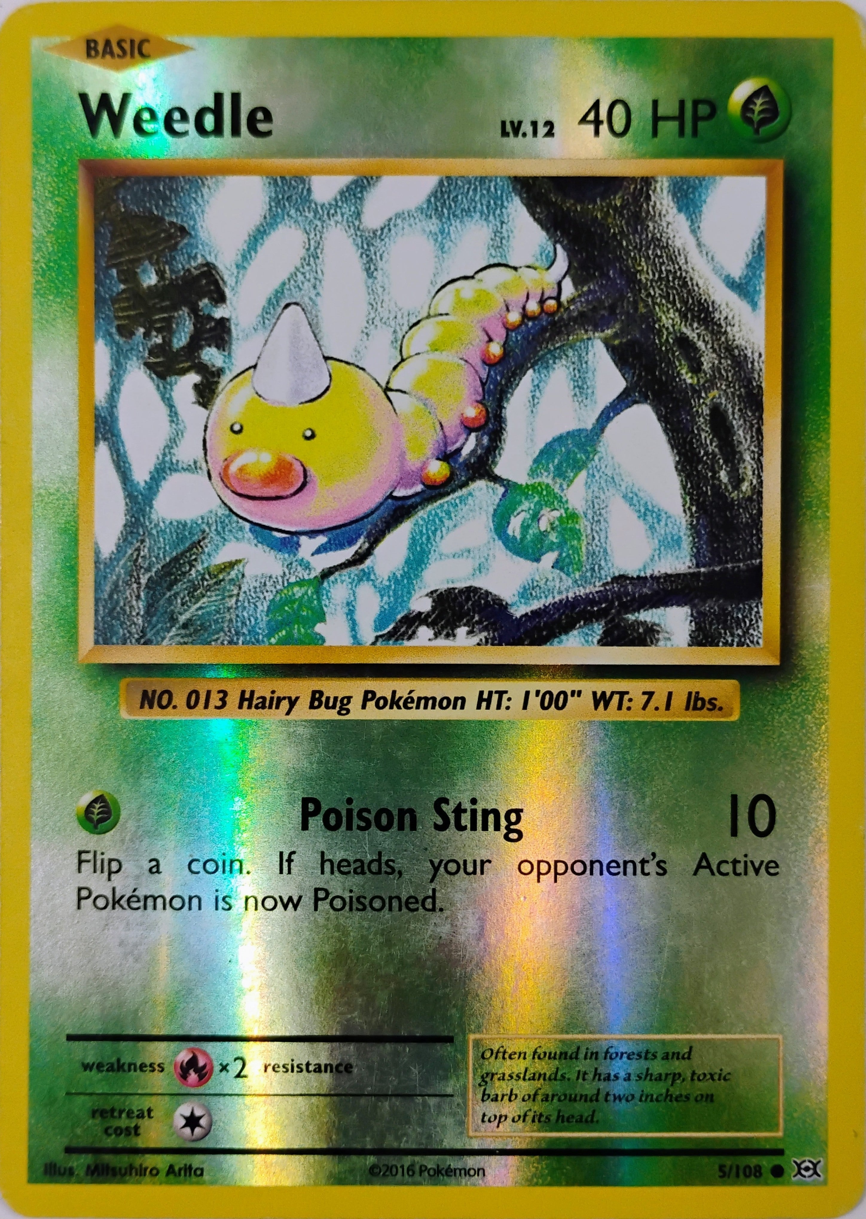 Pokémon tcg Weedle 5/108 Reverse