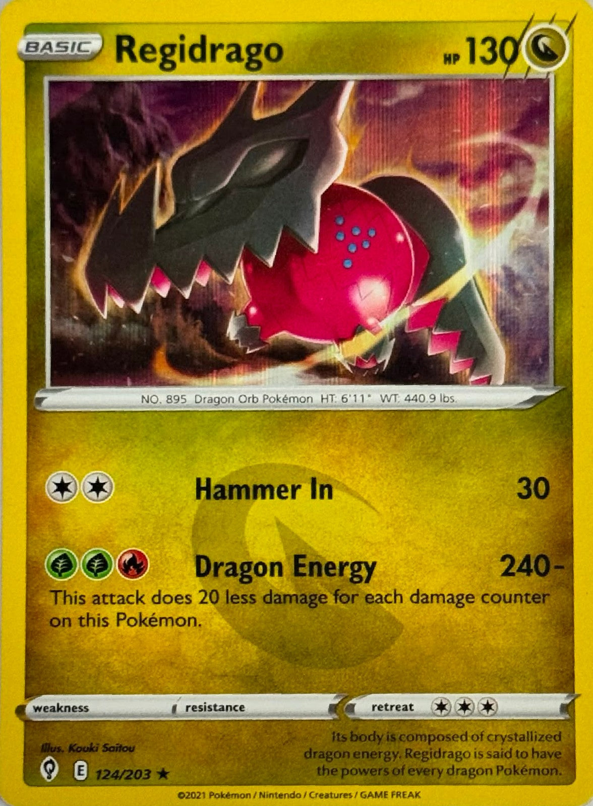Pokémon Tcg Regidrago 124/203 Holo