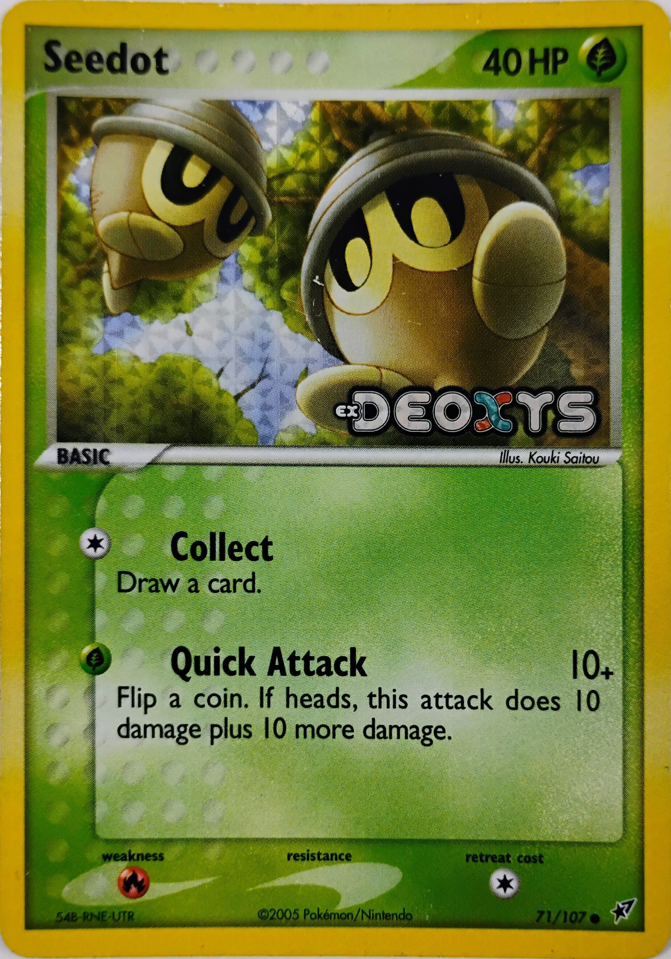 Pokémon tcg Seedot 71/107 Ex Deoxys Holo