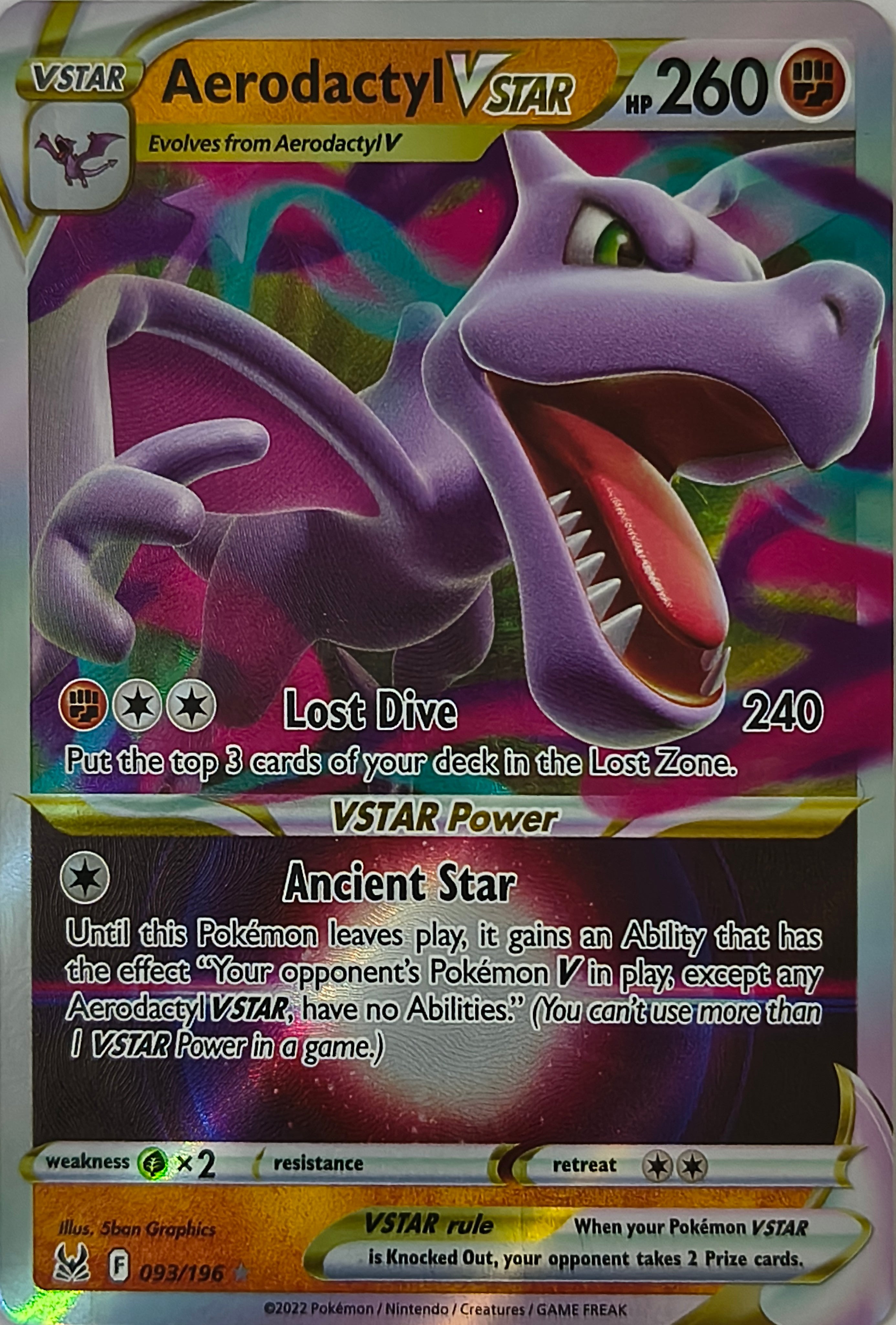 Pokémon tcg Aerodactyl Vstar 093/196