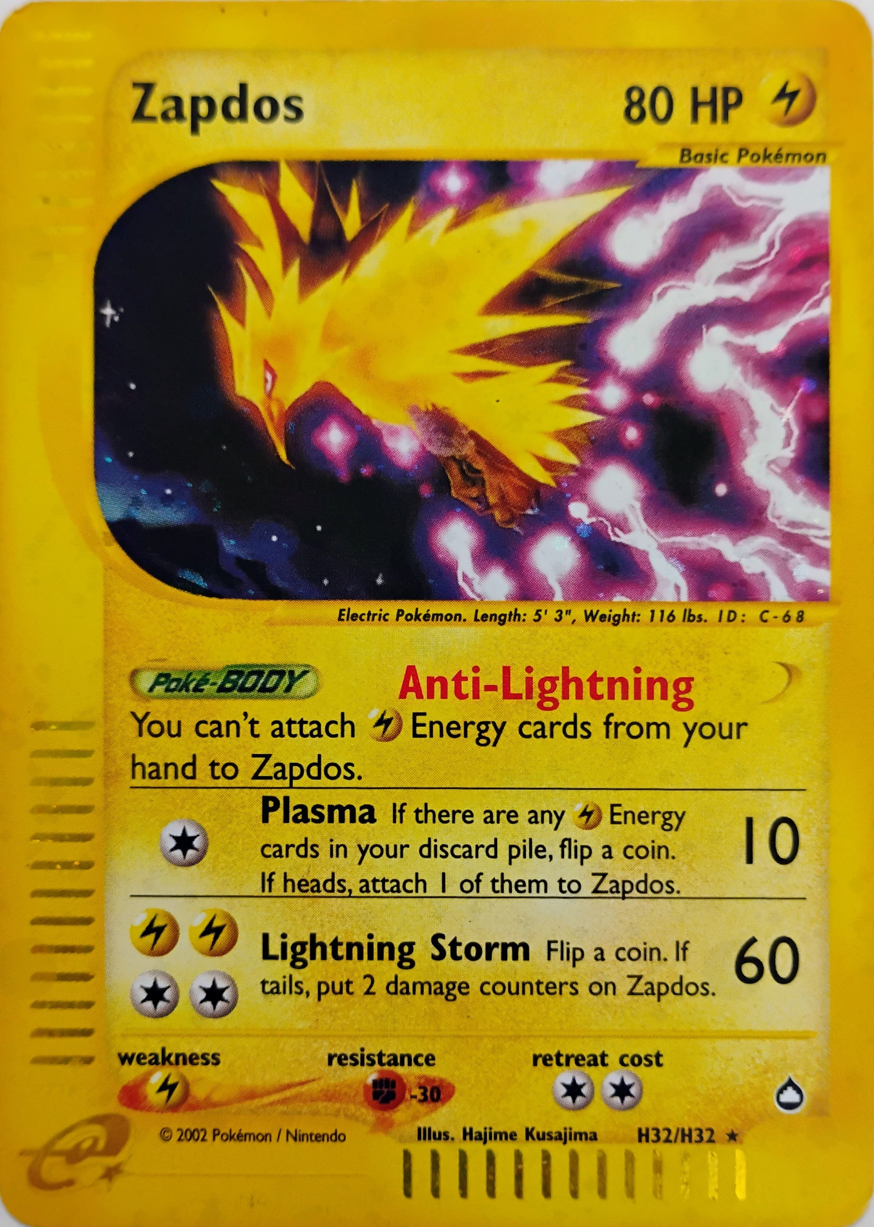 Pokémon tcg Zapdos H32/H32