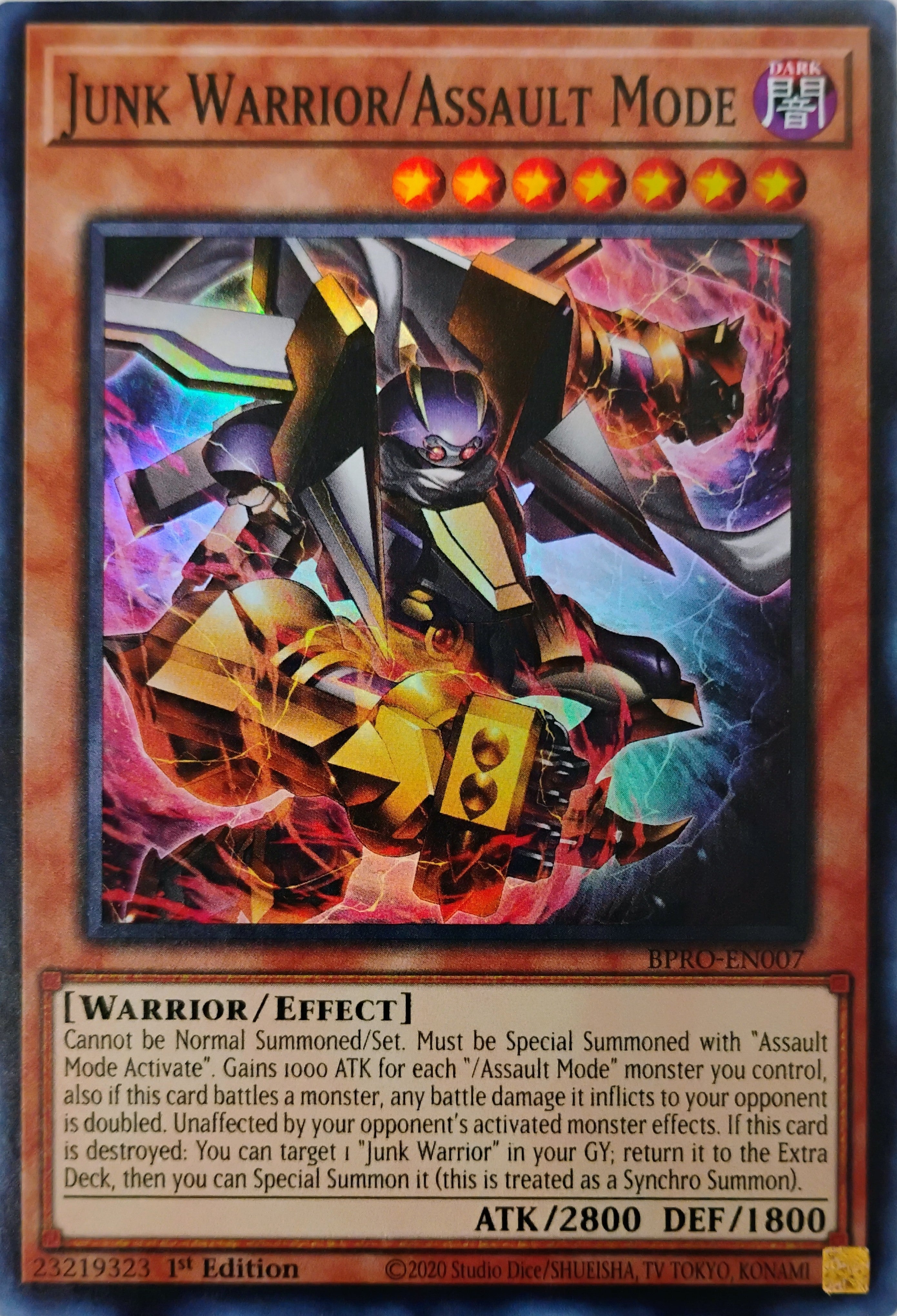 Yugioh! Junk Warrior/Assault Mode Bpro-en007 Super Rare