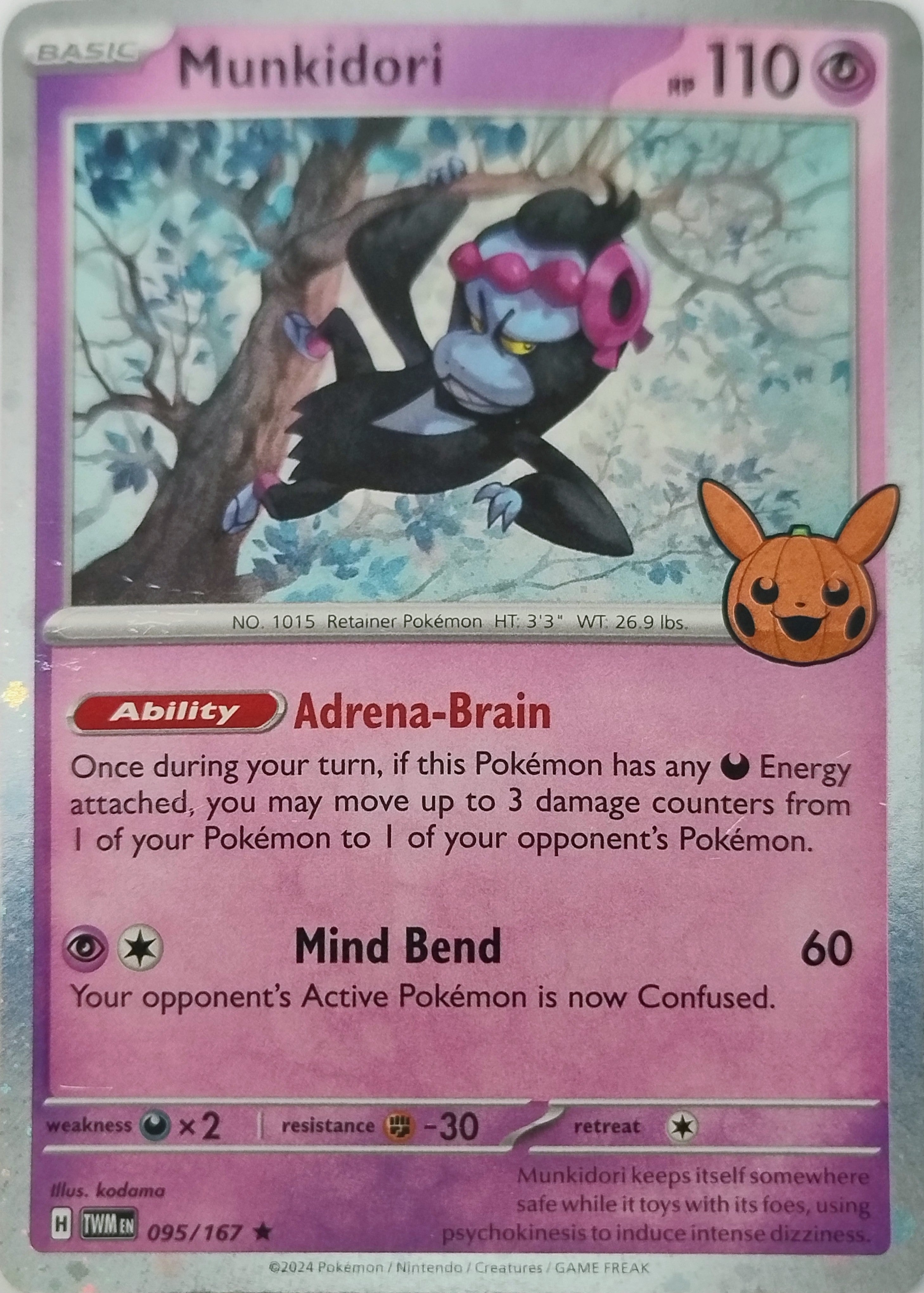 Pokemon Tcg Munkidori 095/167 Holo Cosmos (TTBB24)