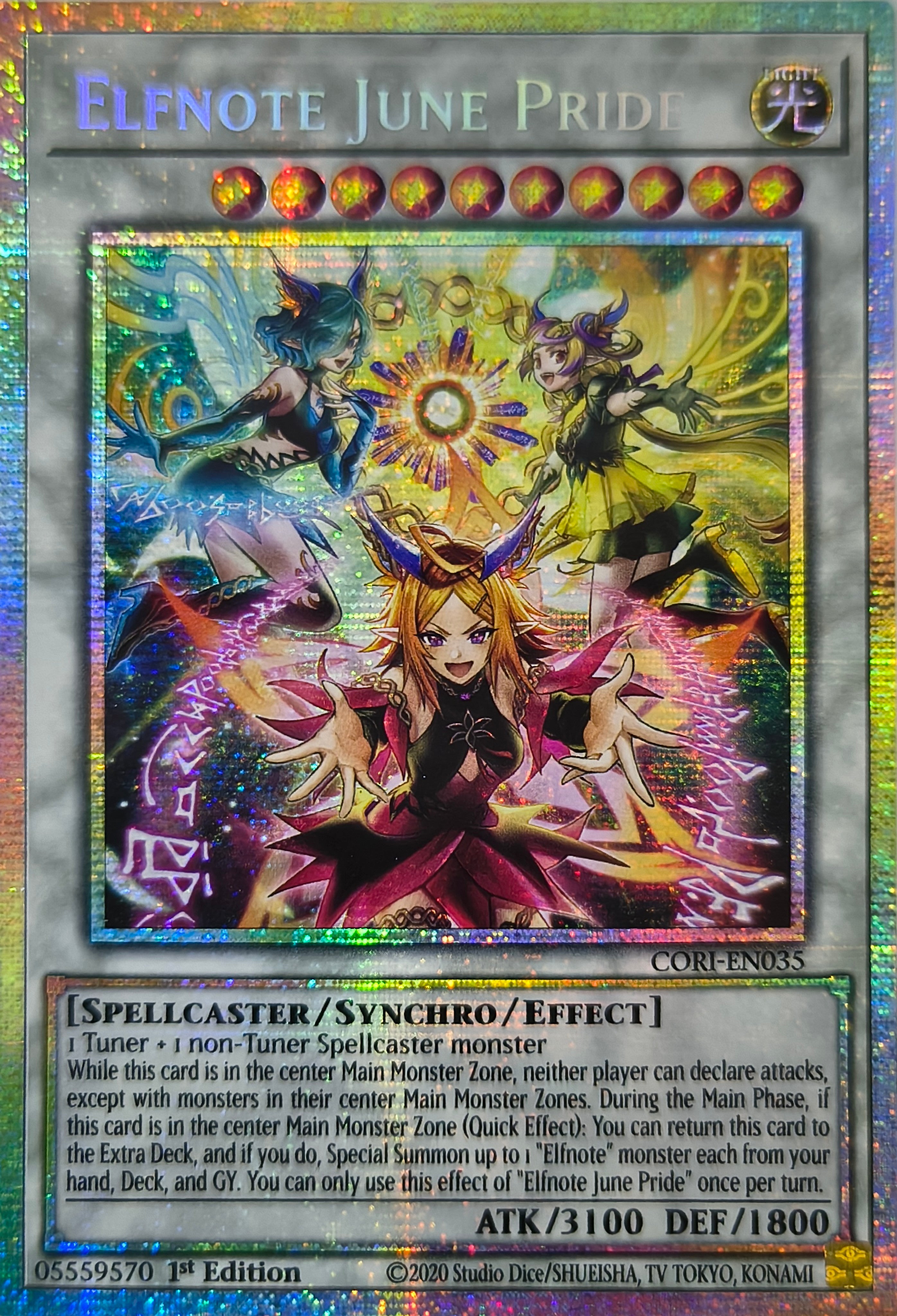 Yugioh! Elfnote June Pride Cori-en035 1st Edition Starlight Rare