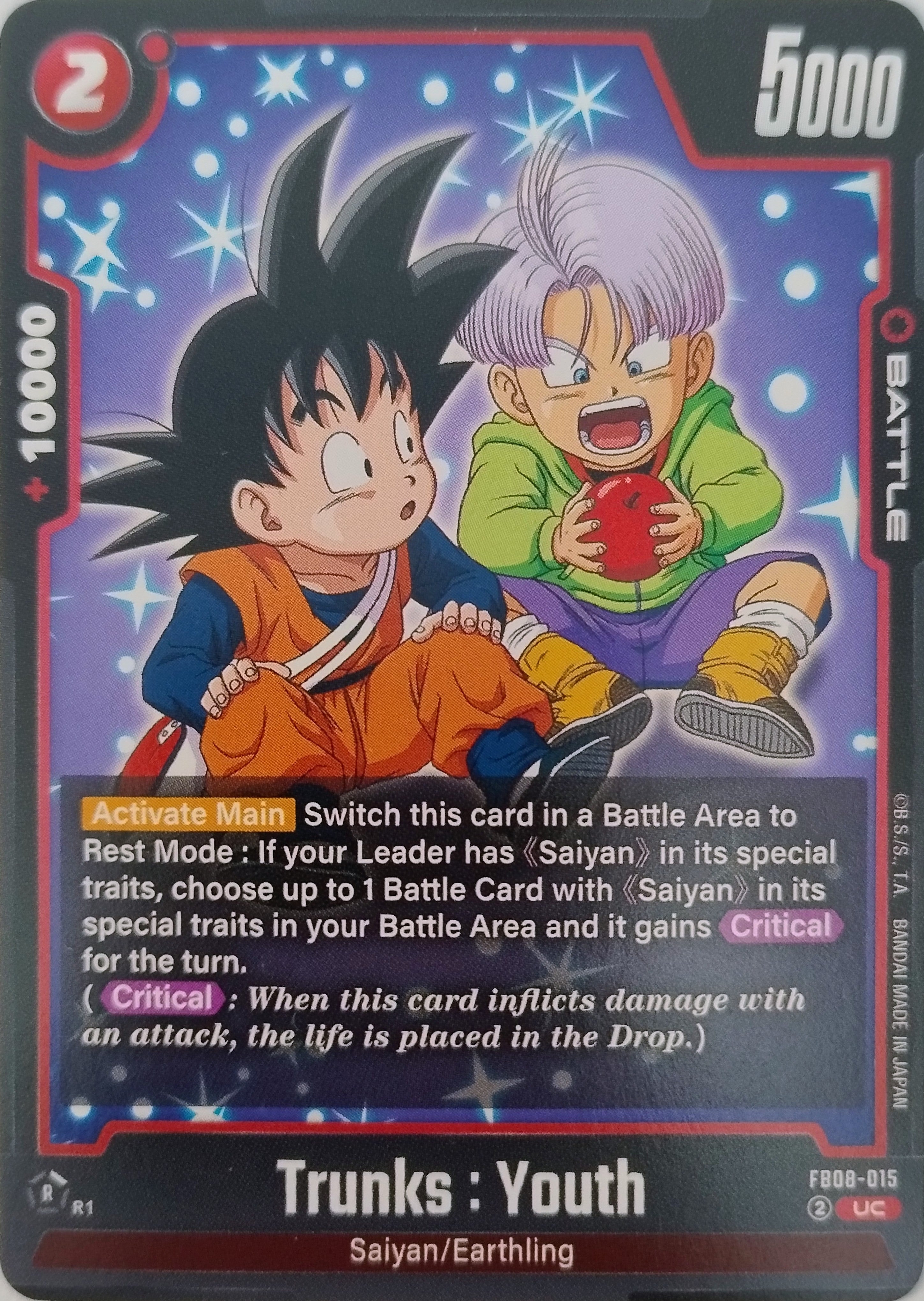 Dragon Ball Tcg Trunks : Youth Fb08-015