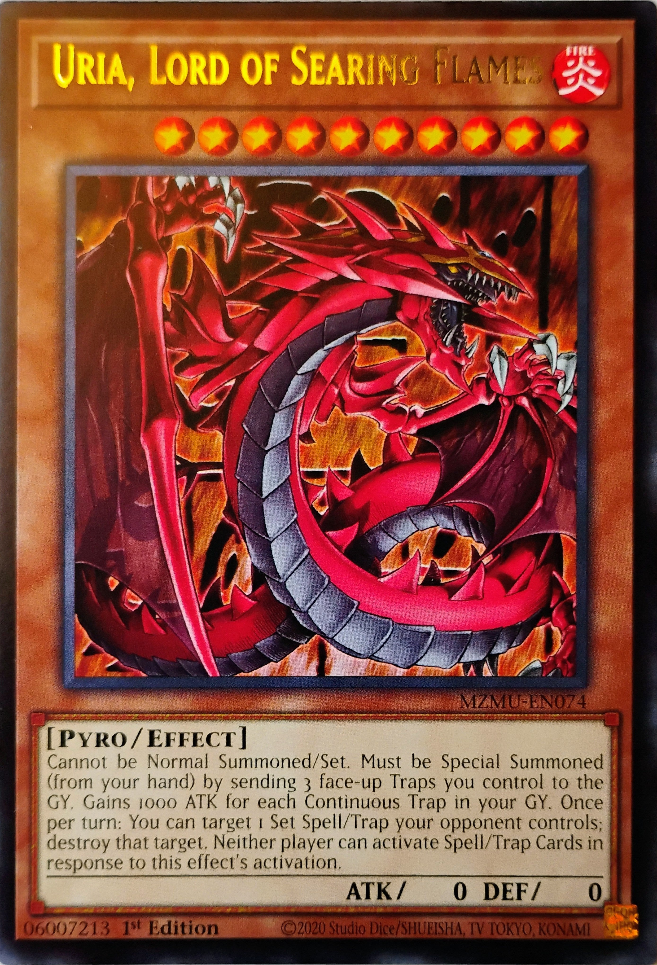 Yugioh! Uria Lord Of Searing Flames Mzmu-en074 Rara