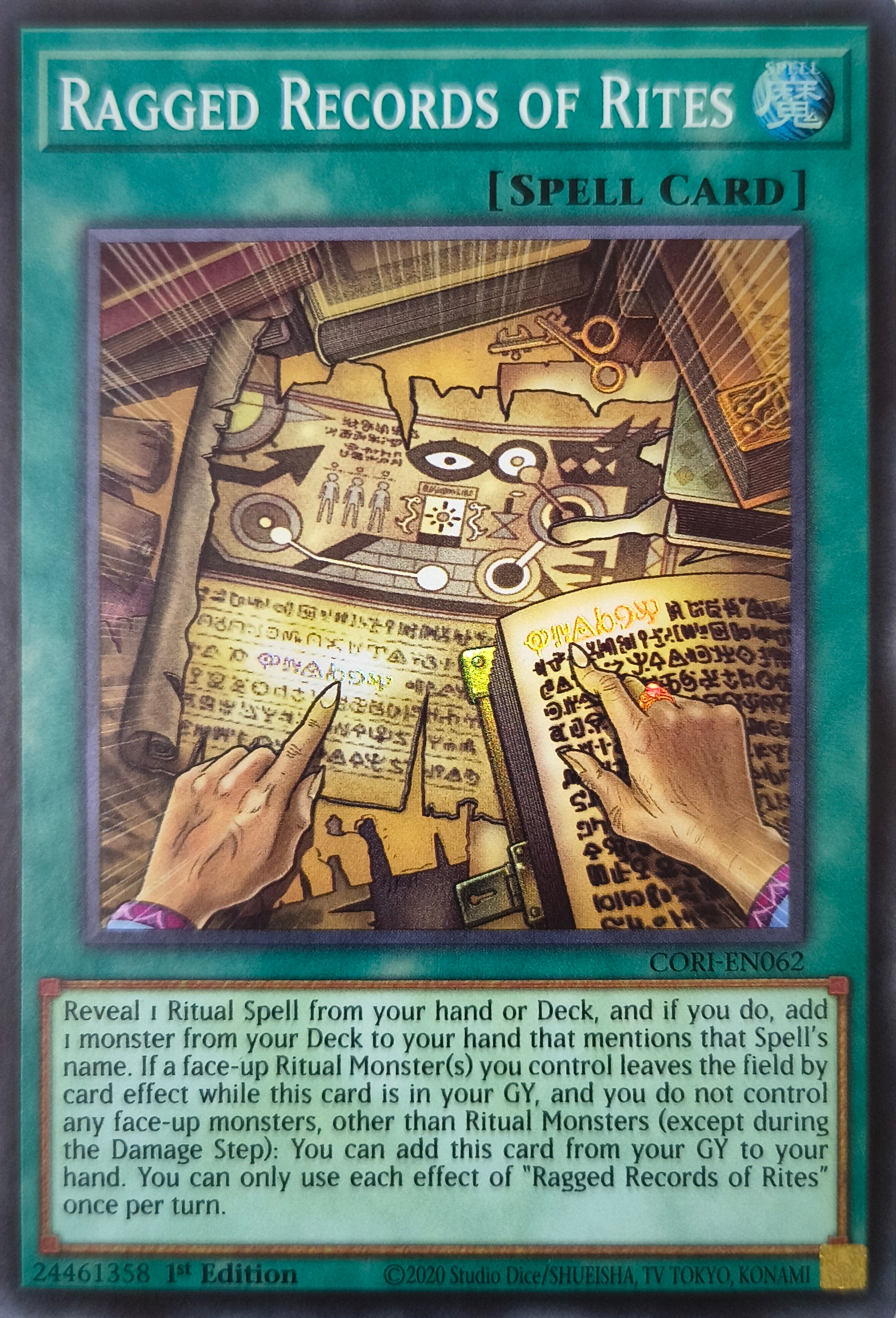 Yugioh! Ragged Records Of Rites Cori-en062 1st edition Super Rare