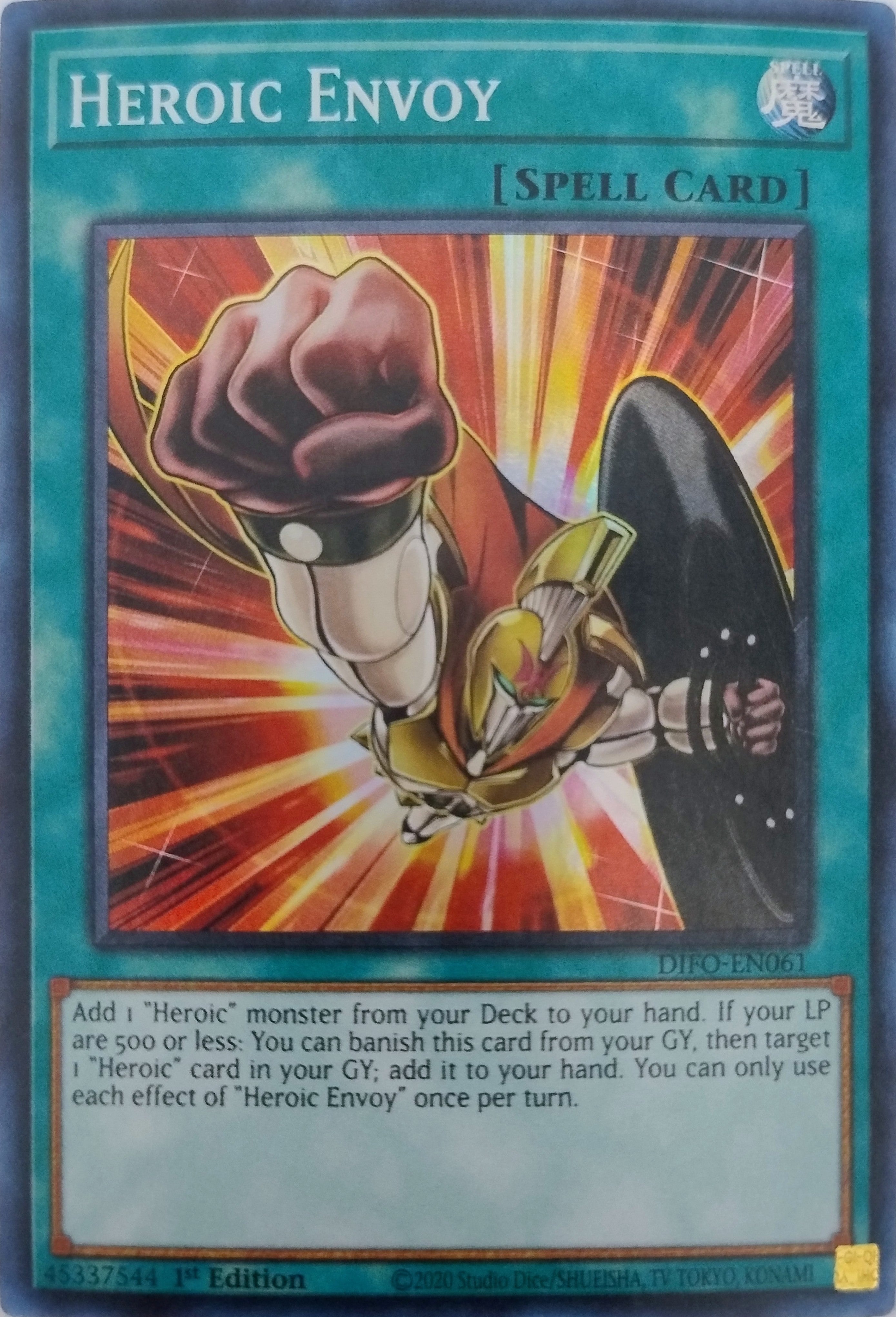 Yugioh! Heroic Envoy Difo-en061 1st Edition Súper Rara
