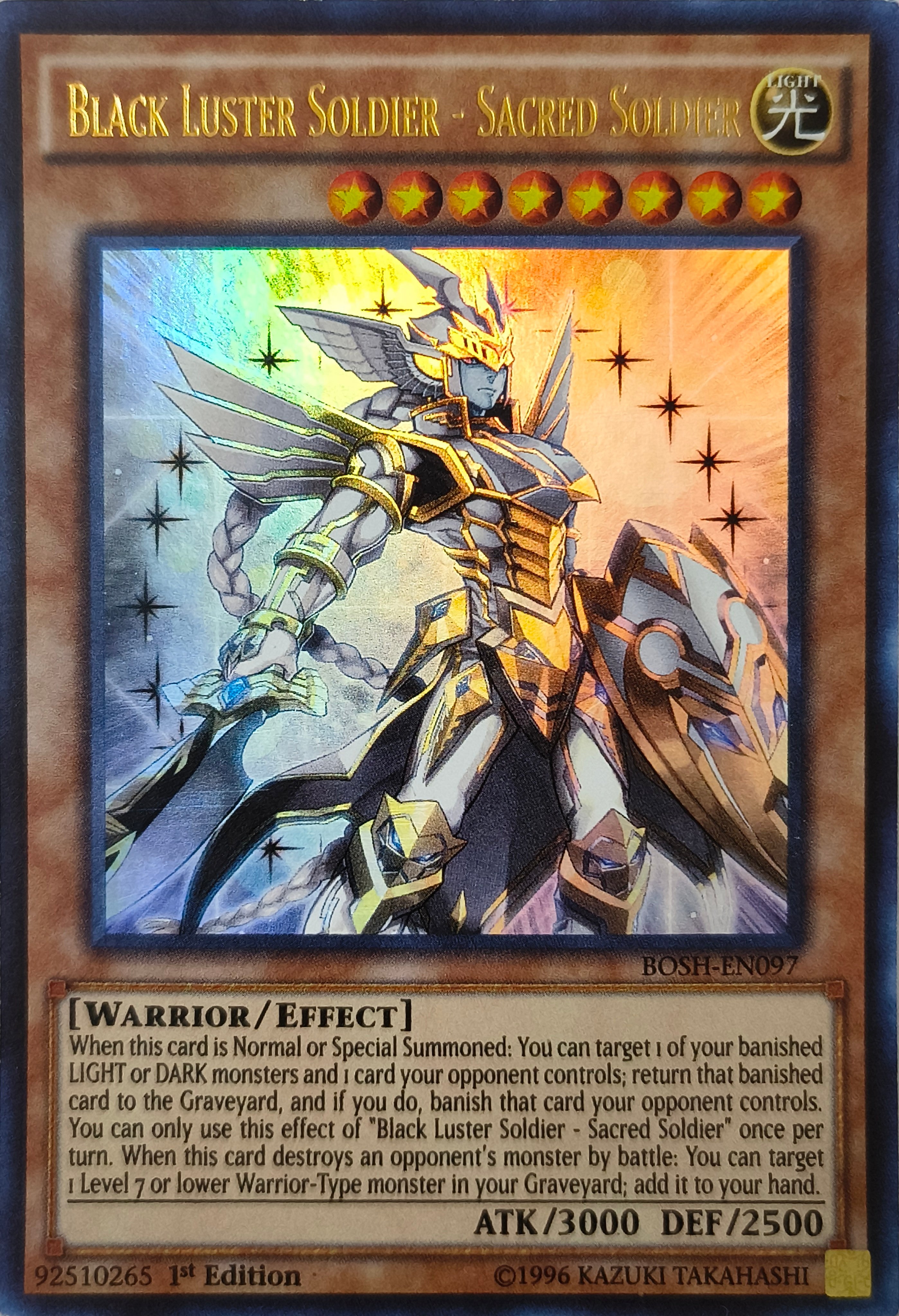 Yugioh! Black Luster Soldier - Sacred Soldier 1st edition Bosh-en097 Ultra Rare