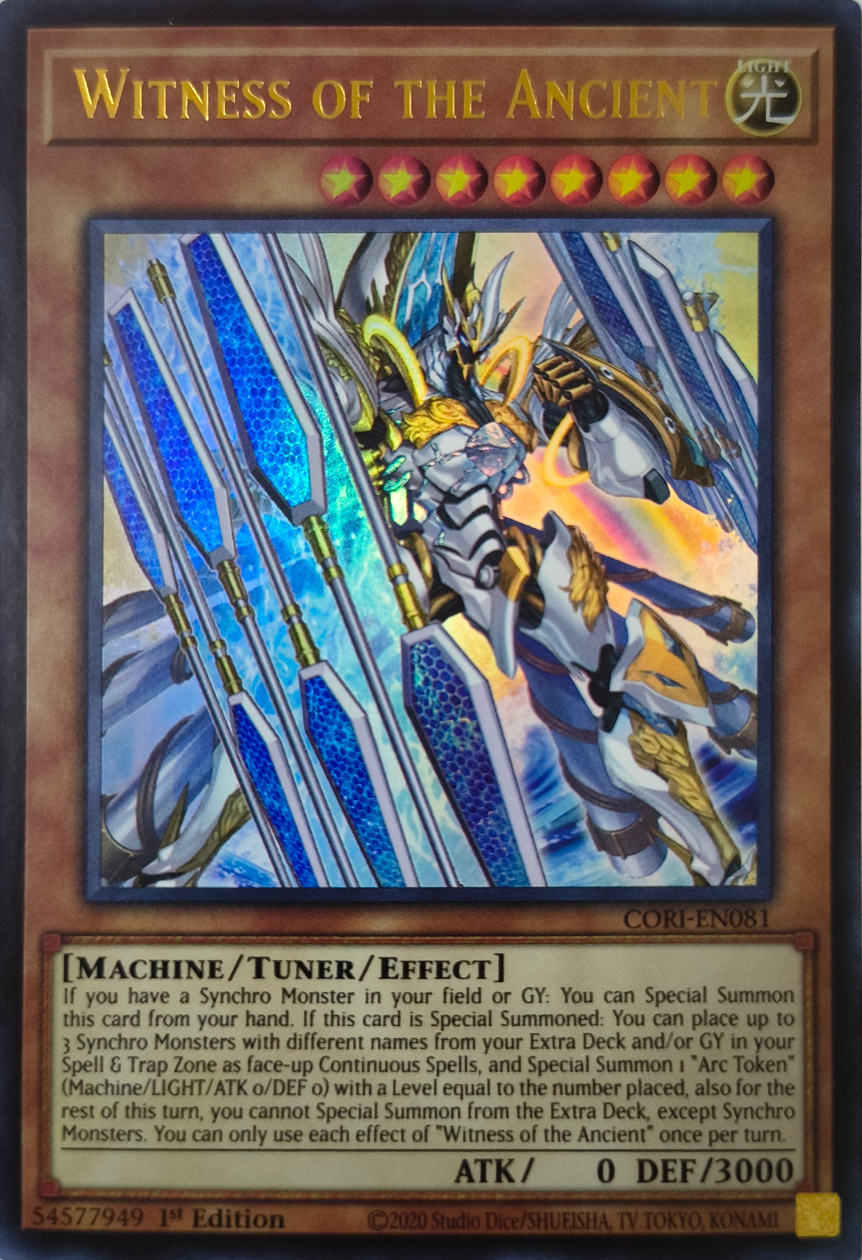 Yugioh! Witness Of The Ancient Cori-en081 1st Edition Ultra Rare