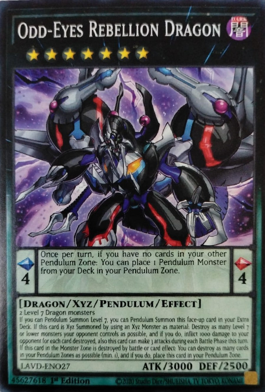 Yugioh! Odd-Eyes Rebellion Dragon LAVD-ENO27 1st Edition