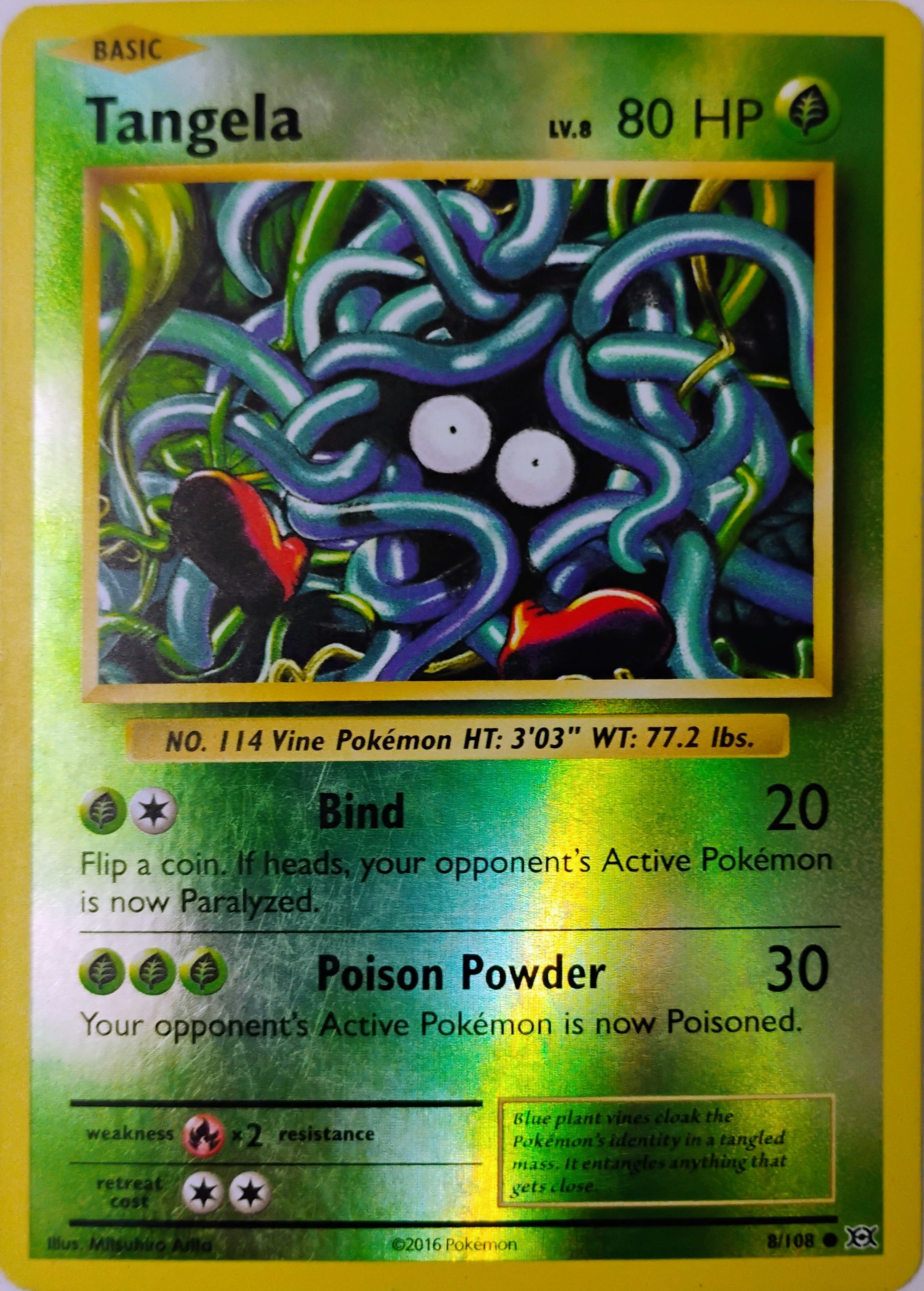 Pokémon tcg Tangela 8/108 Reverse