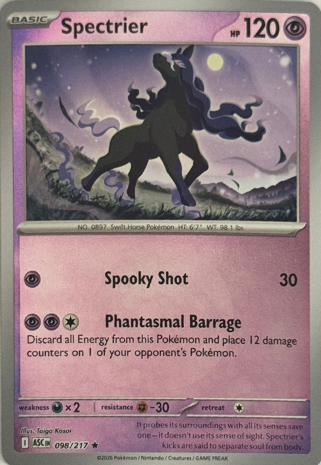 Pokemon tcg Spectrier 098/217 Holo (Energy Symbol)