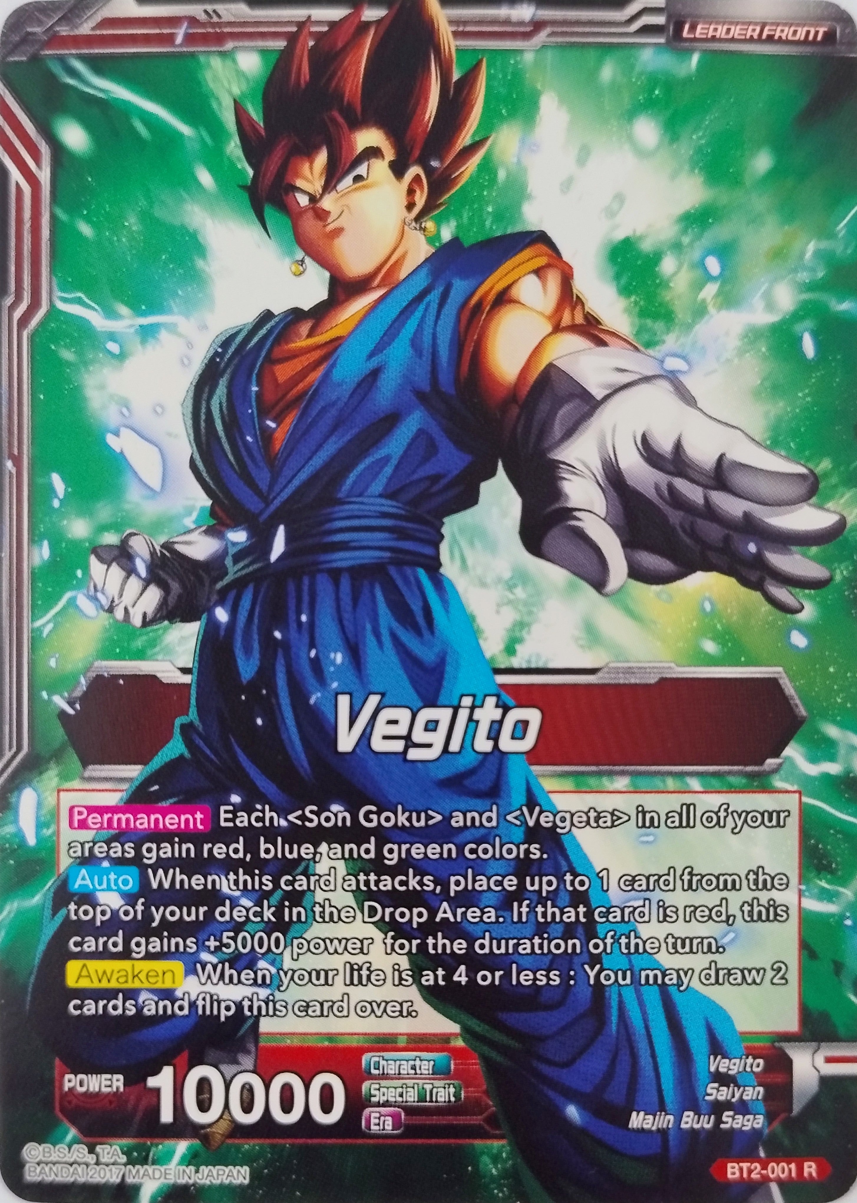 Dragón Ball Tcg Vegito Bt2-001 Foil