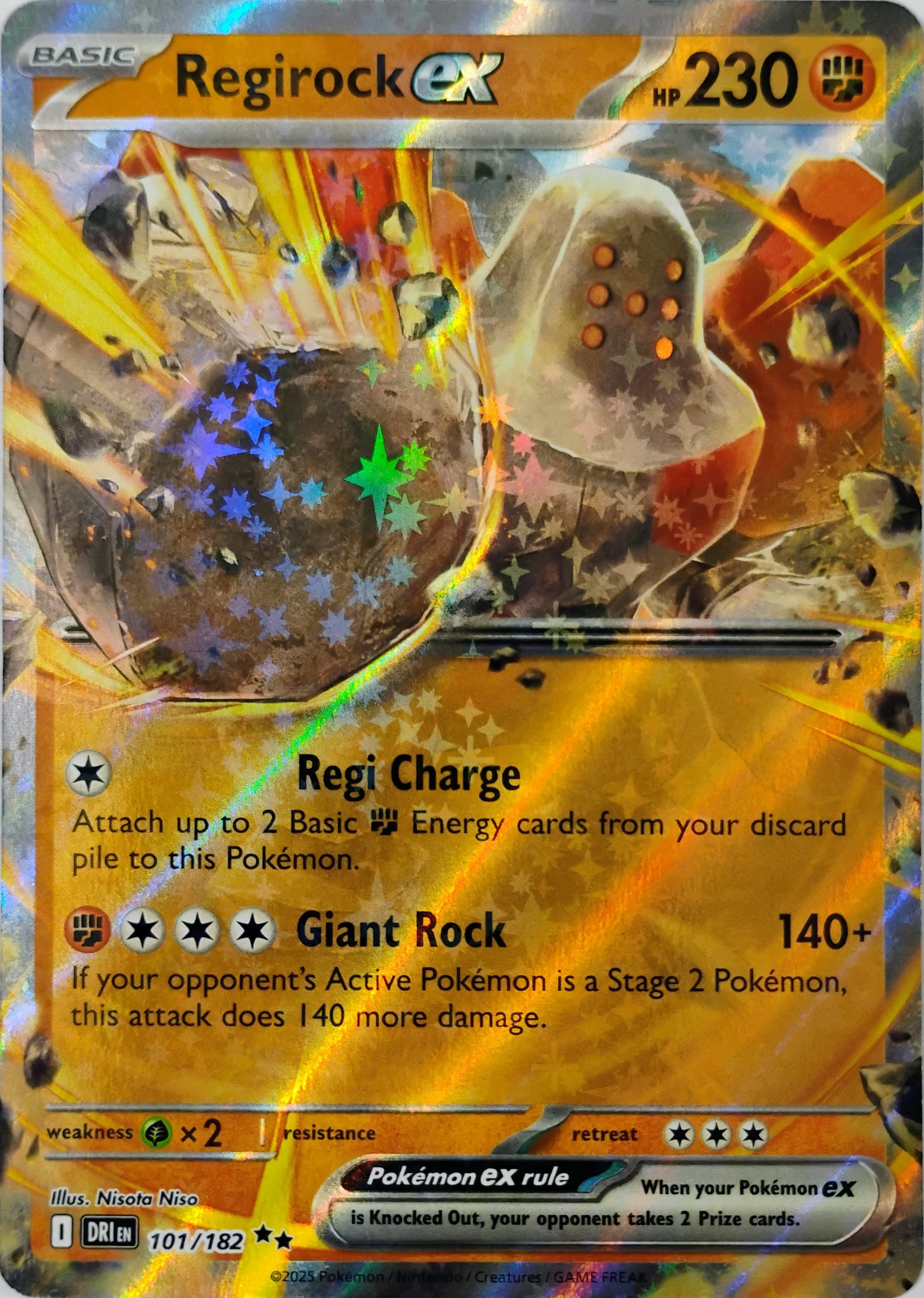 Pokémon tcg Regirock Ex 101/182