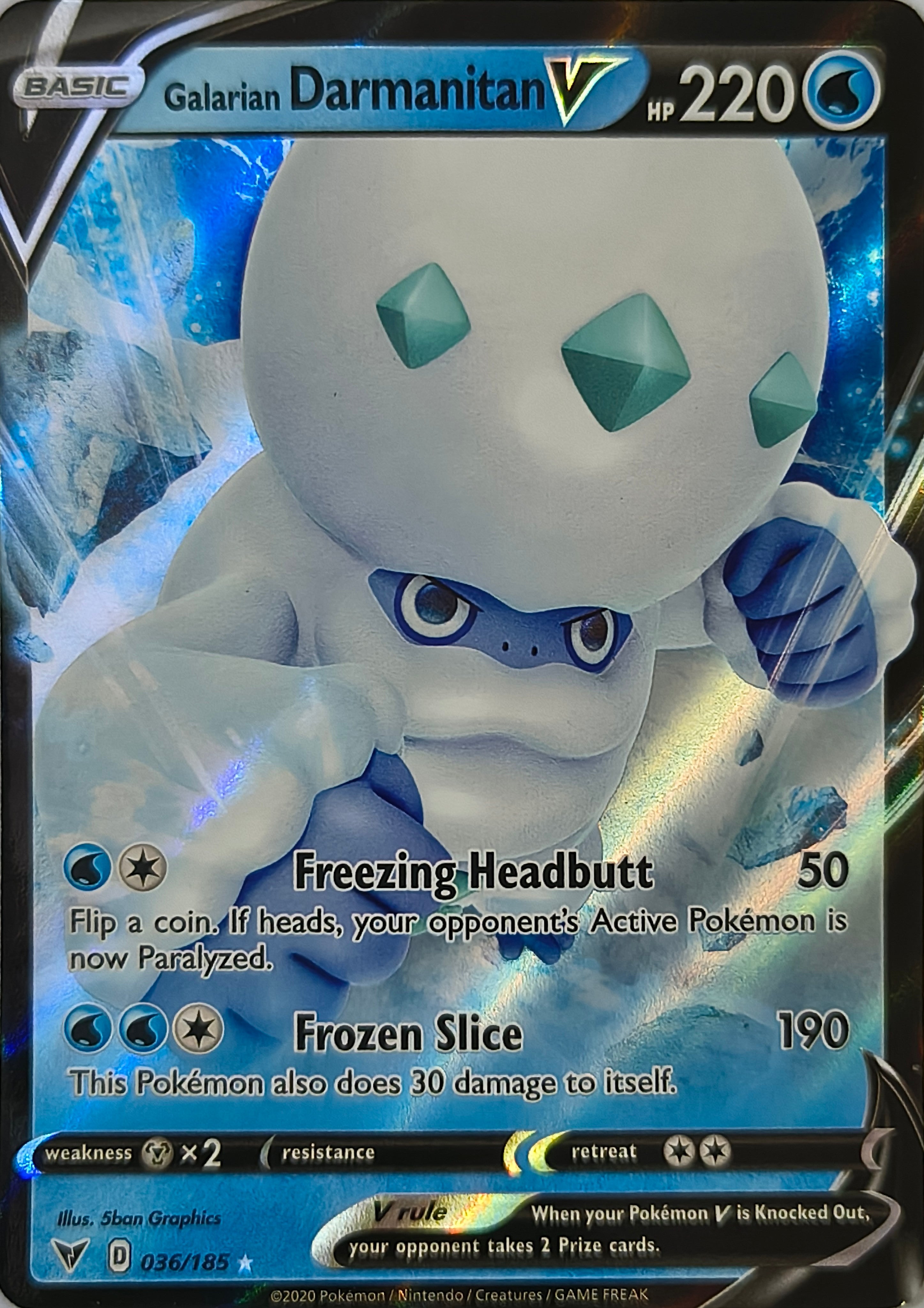 Pokémon tcg Galarian Darmanitan V 036/185