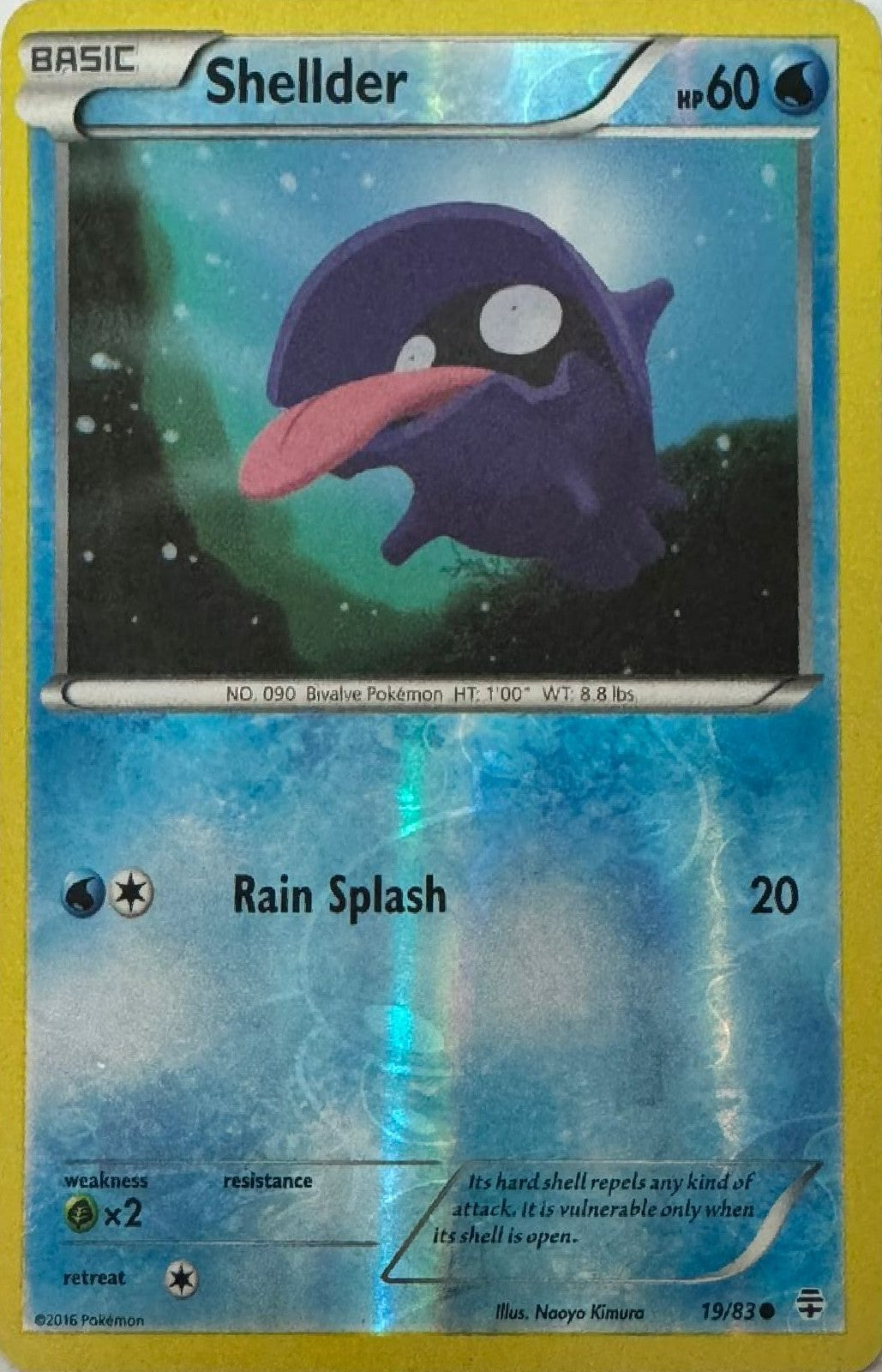 Pokémon tcg Shellder 19/83 Reverse