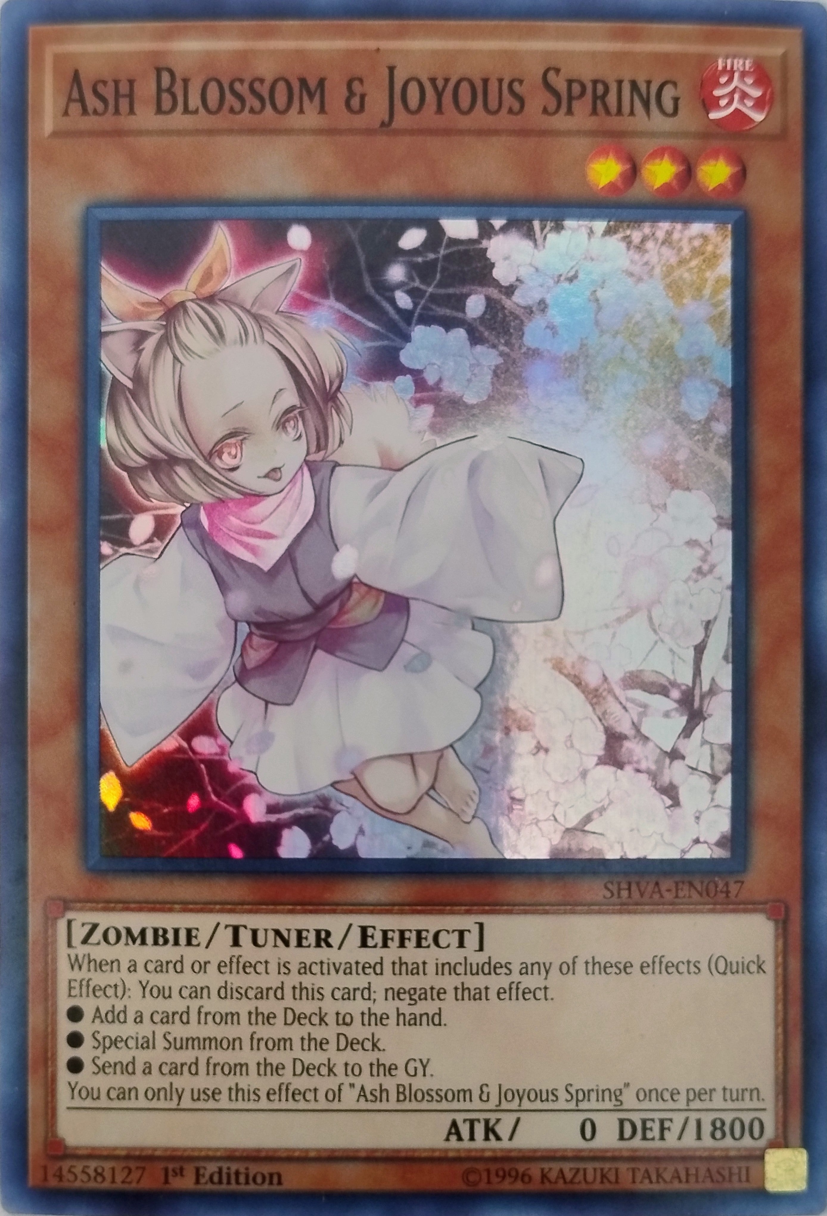 Yugioh! Ash Blossom & Joyous Spring Shva-en047 1st Edition Súper Rare