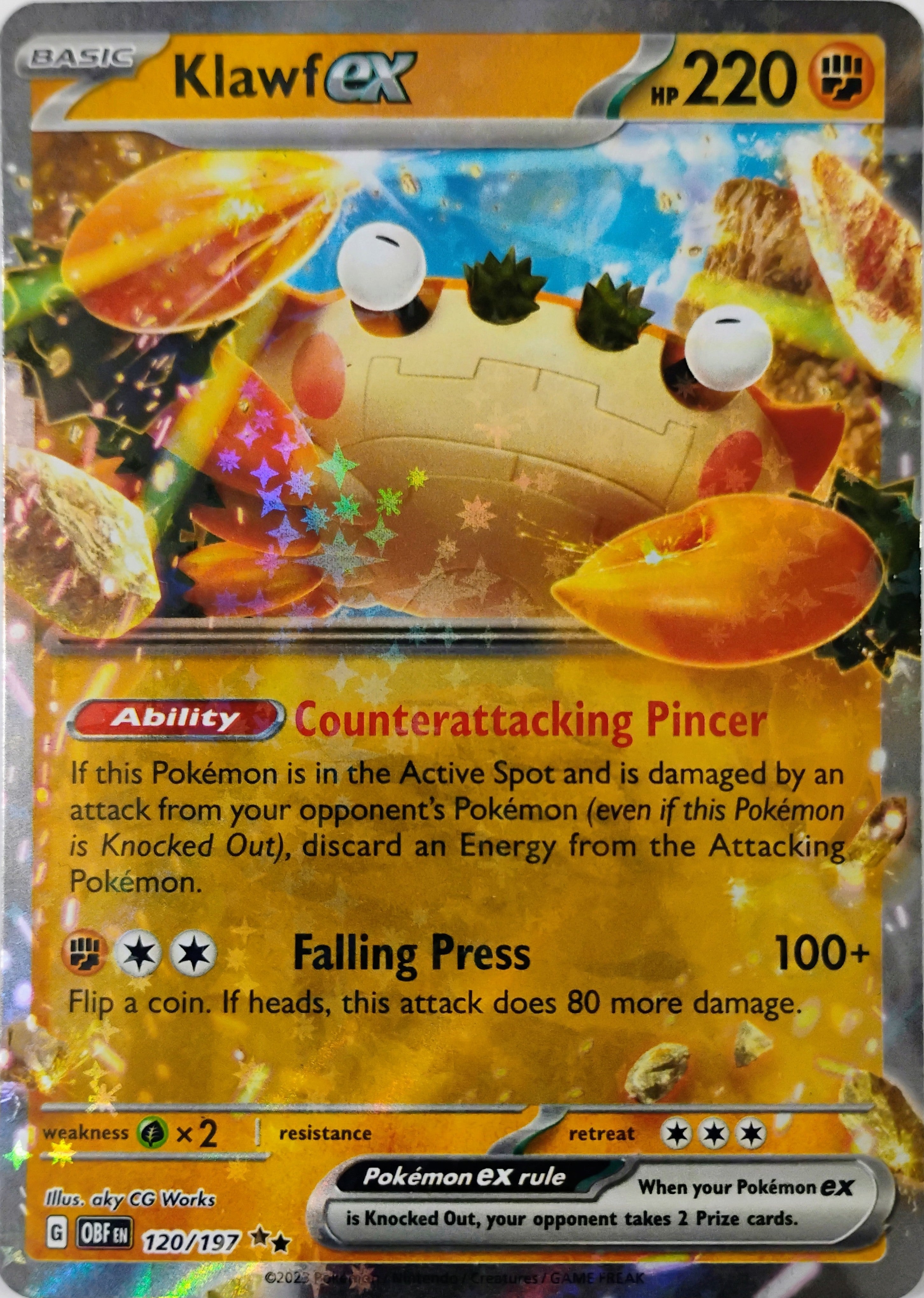 Pokémon tcg Klawf Ex 120/197