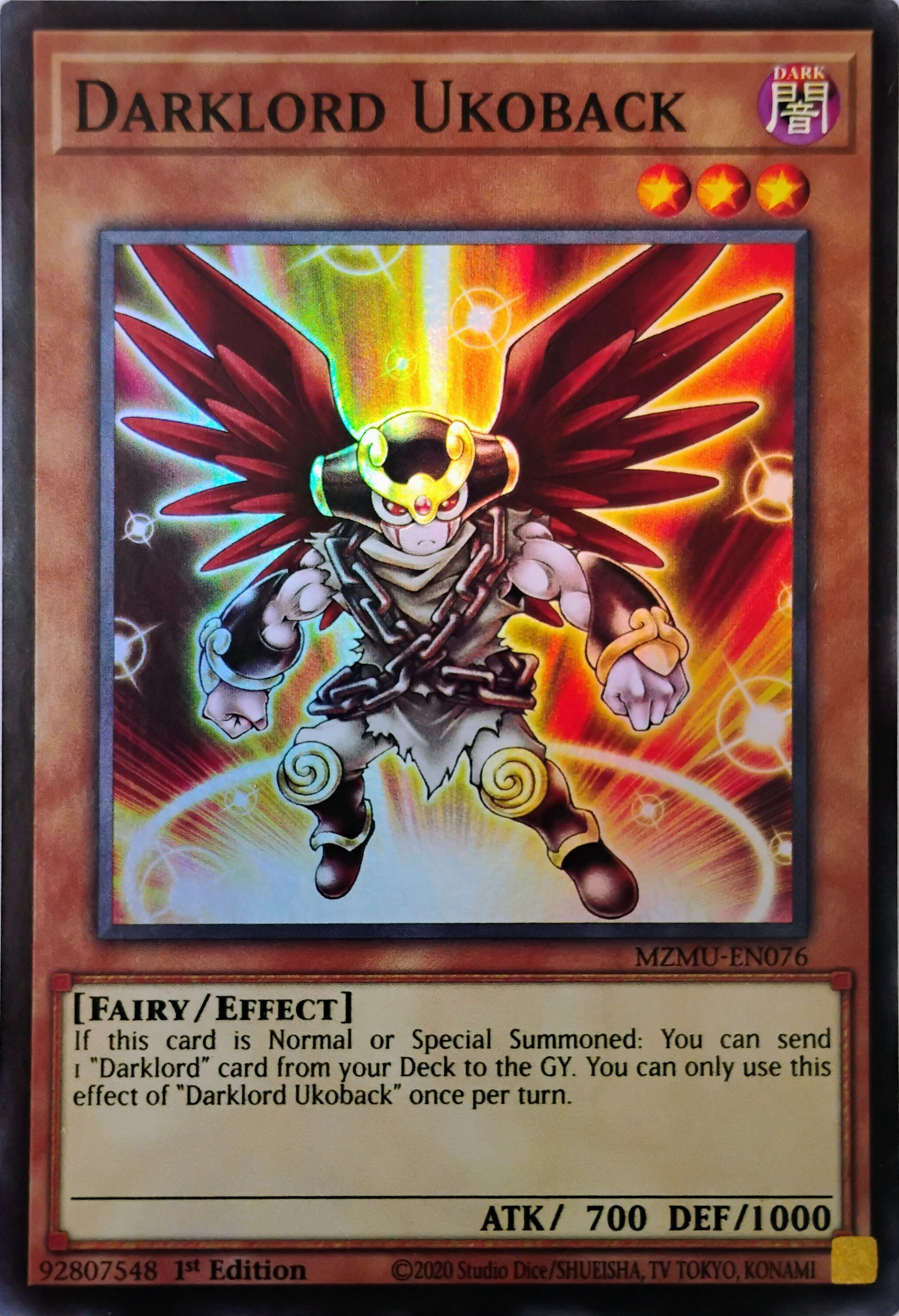 Yugioh! Darklord Ukoback Mzmu-en076 Super Rare
