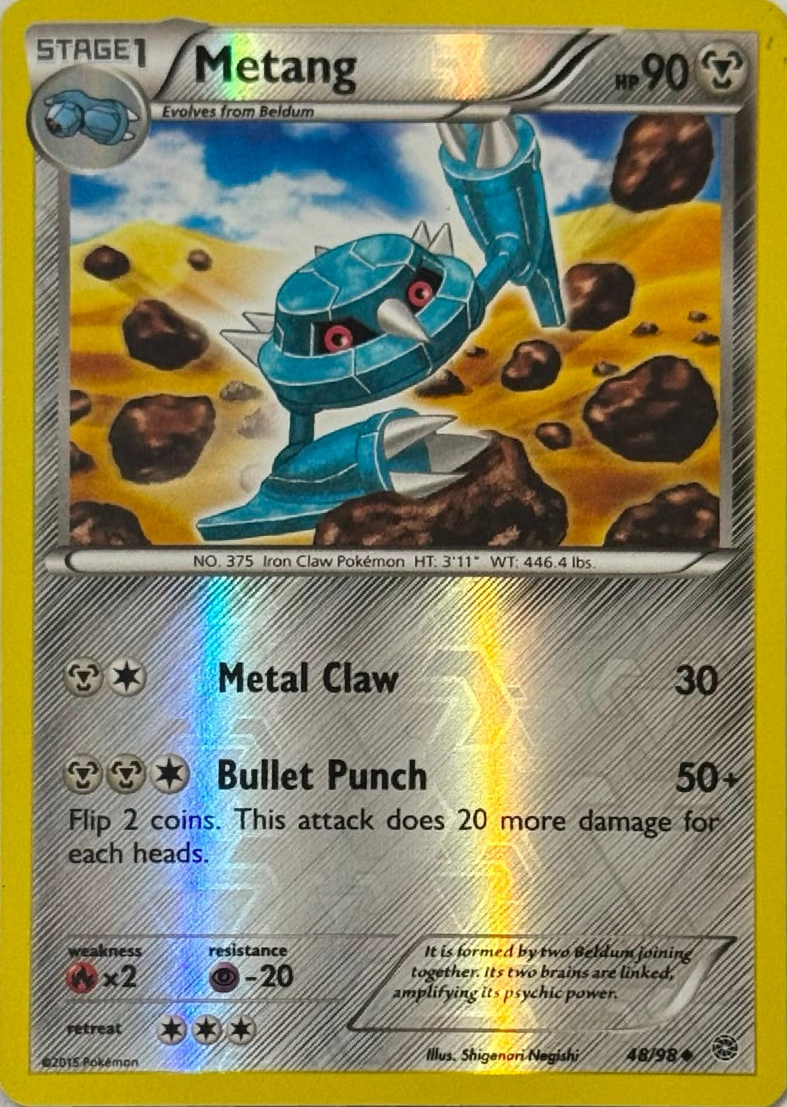 Pokémon Tcg Metang 48/98 Reverse