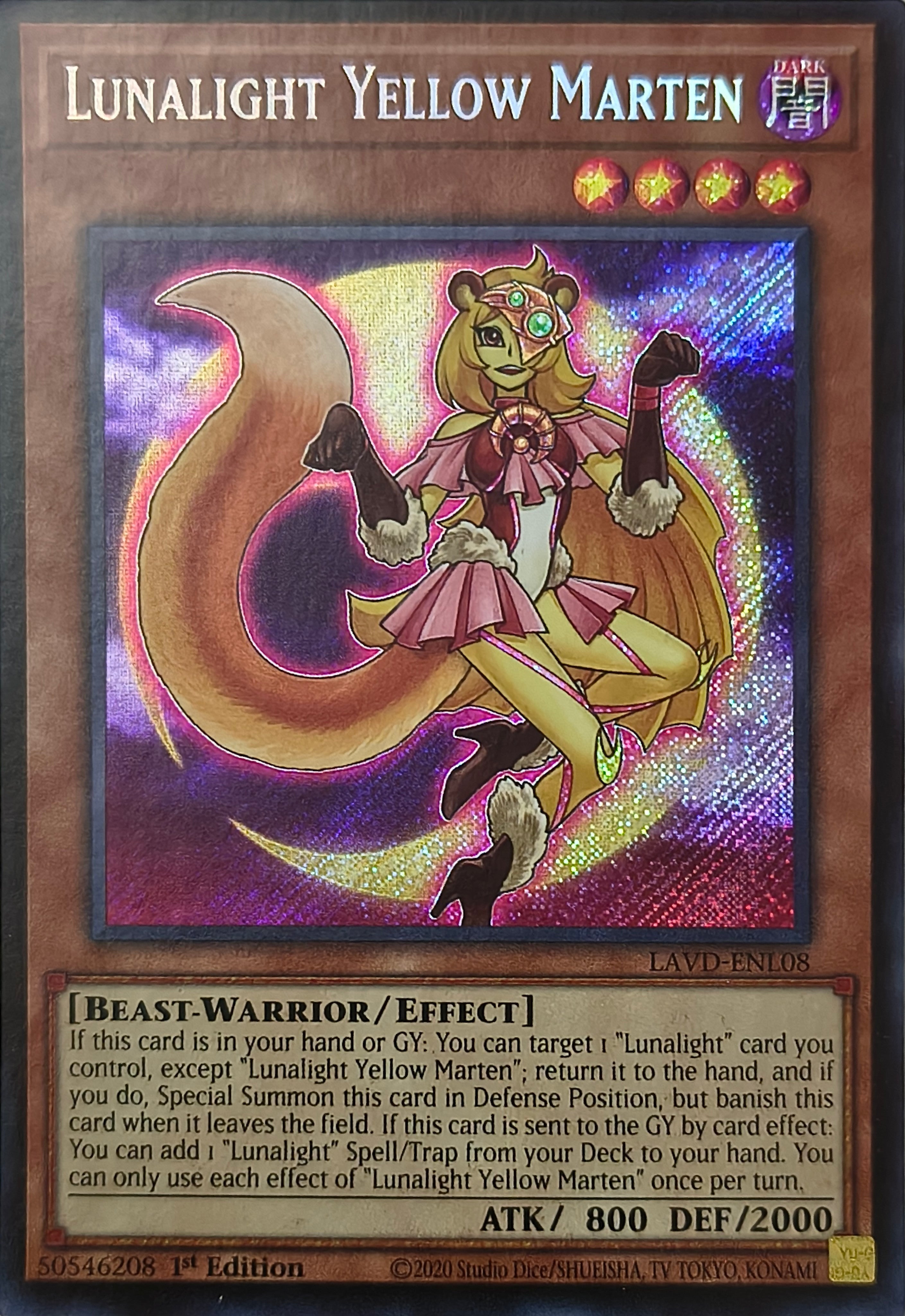 Yugioh! Lunalight Yellow Marten Lavd-Enl08 1st edition Secreta