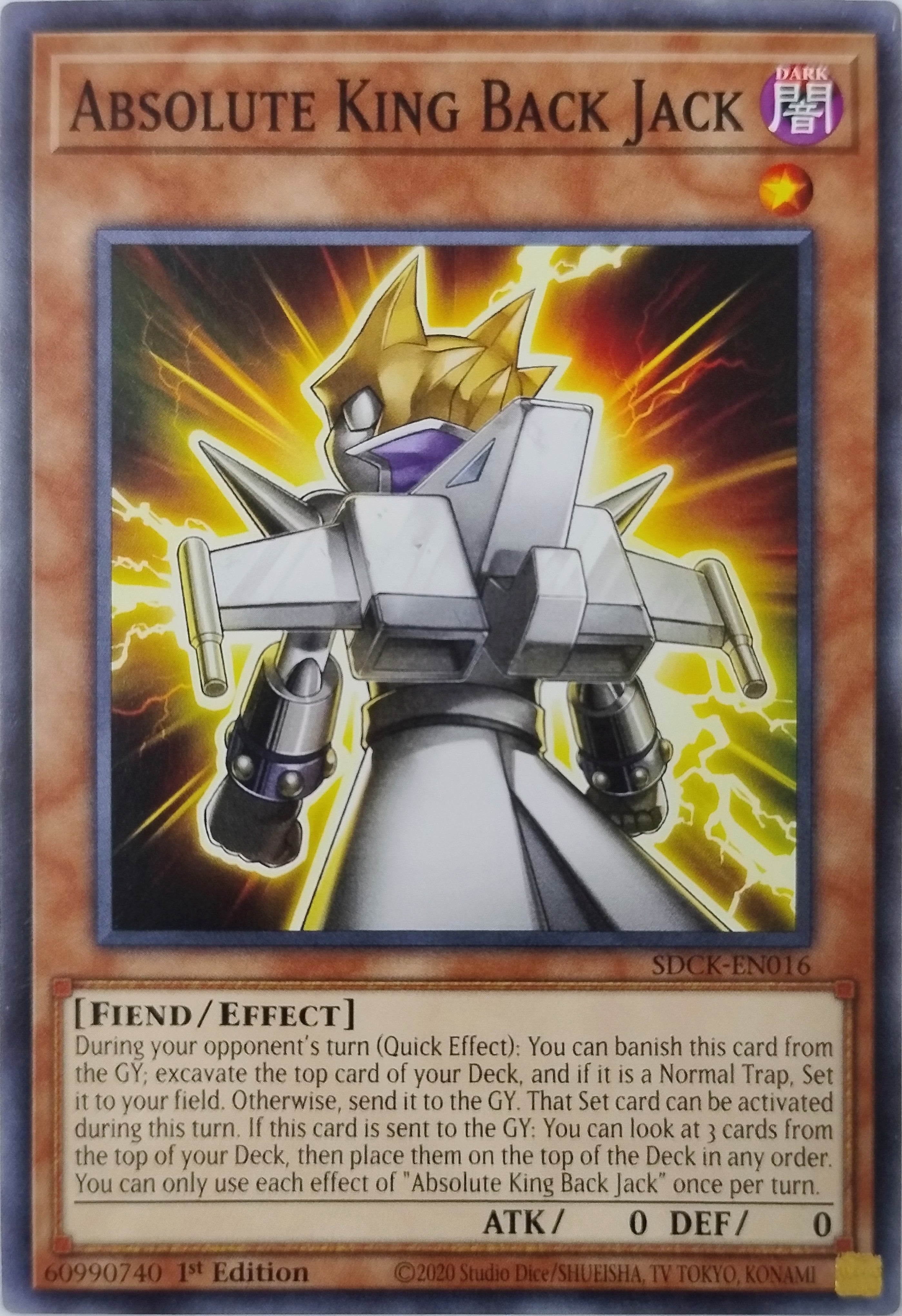 Yugioh! Absolute King Black Jack Sdck-en016 1st Edition