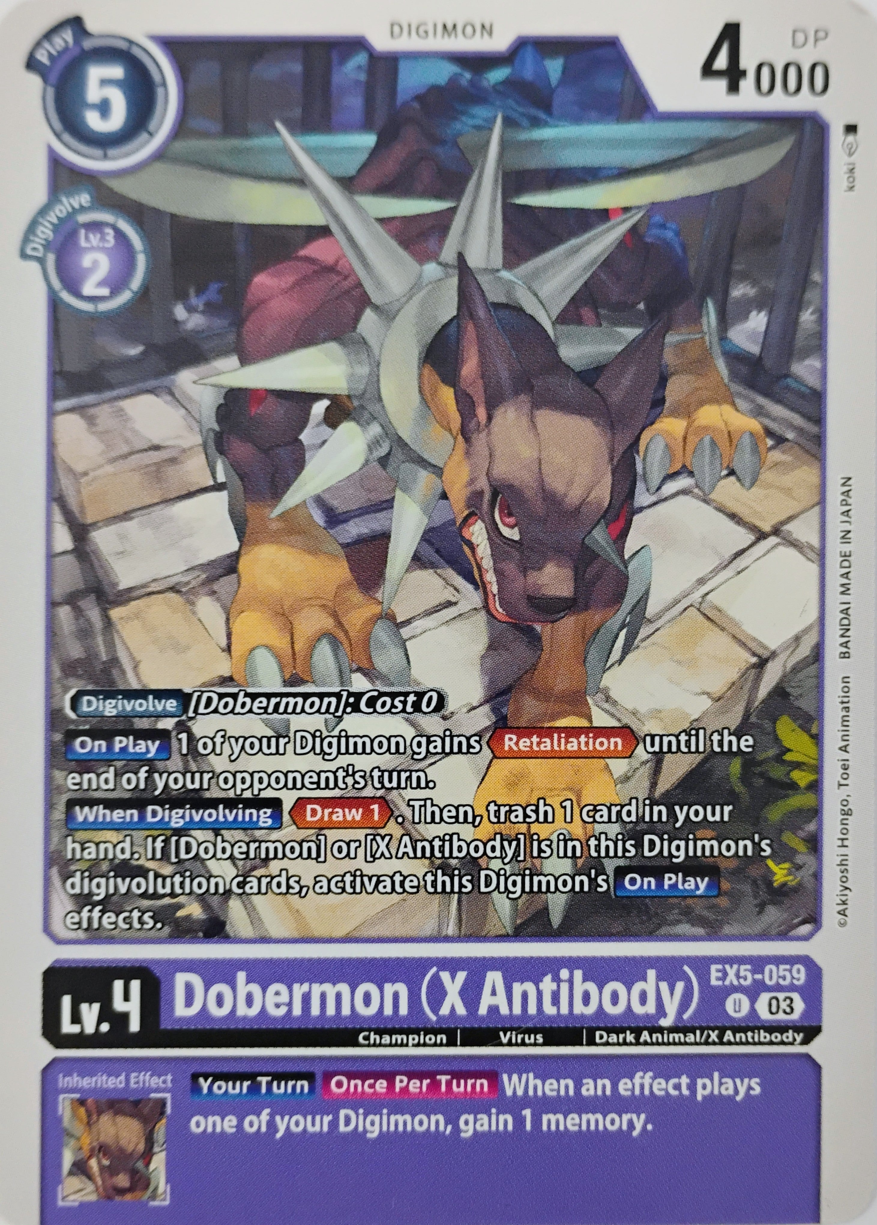 Digimon tcg Dobermon (X Antibody) Ex5-059