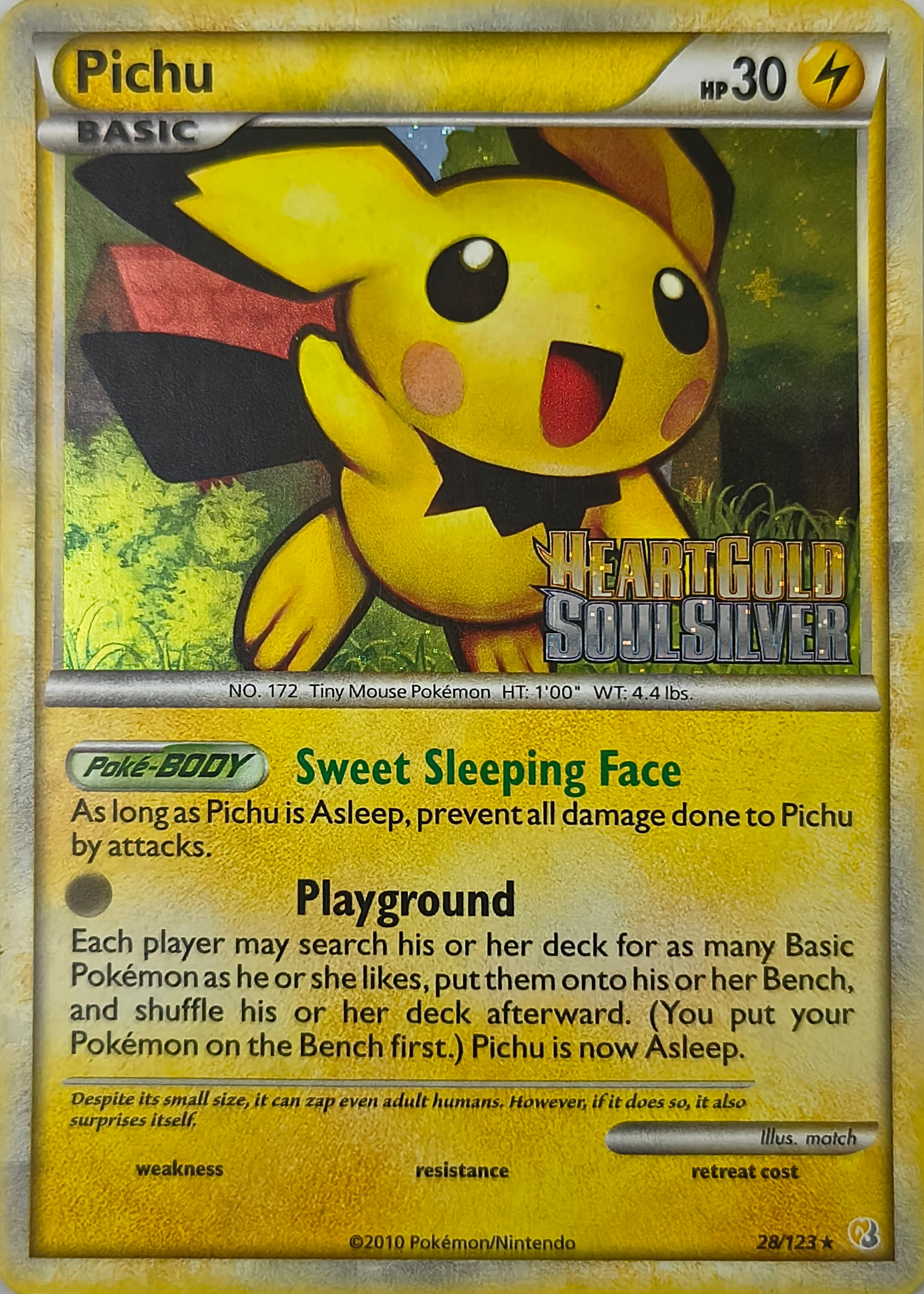 Pokémon tcg Pichu 28/123 Holo (HeartGold SoulSilver)
