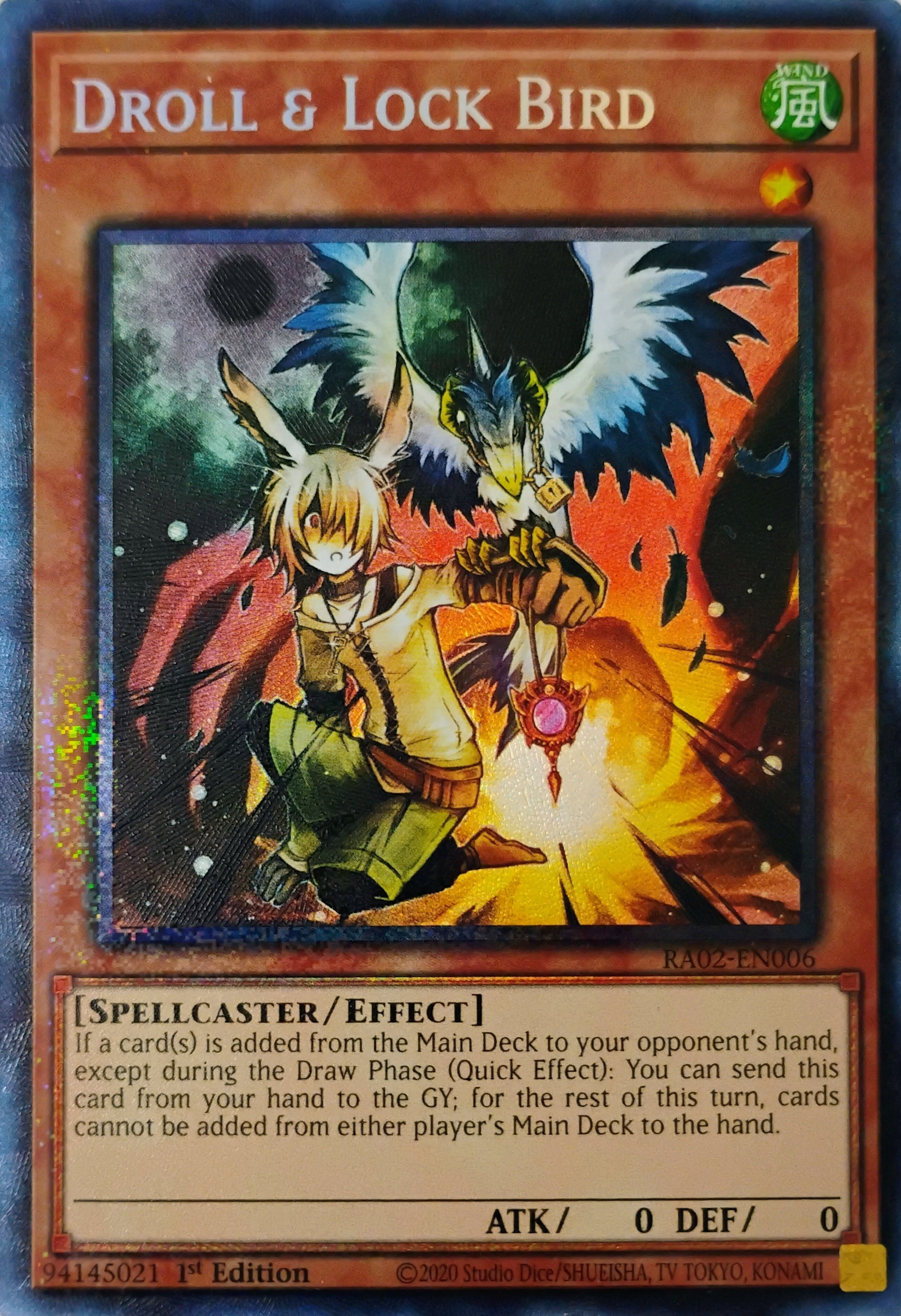 Yugioh! Droll & Lock Bird Ra02-en006 Collector rare