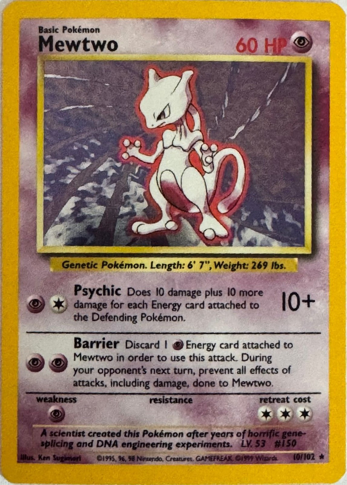 Pokemon tcg Mewtwo 10/102 Holo Rare