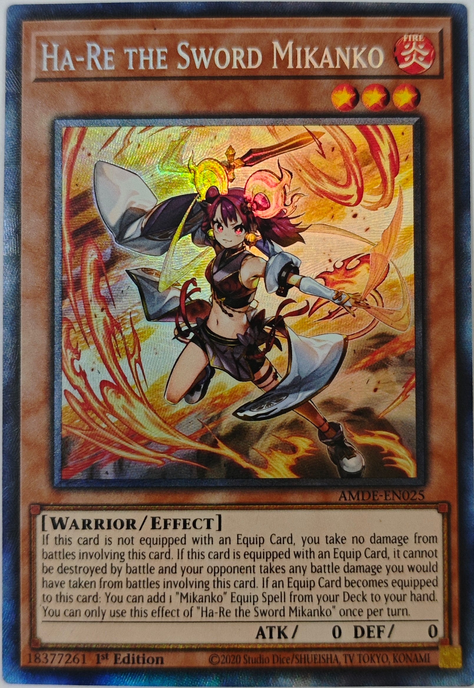 Yugioh! Ha-Re the Sword Mikanko Amde-En025 1st Edition Collector