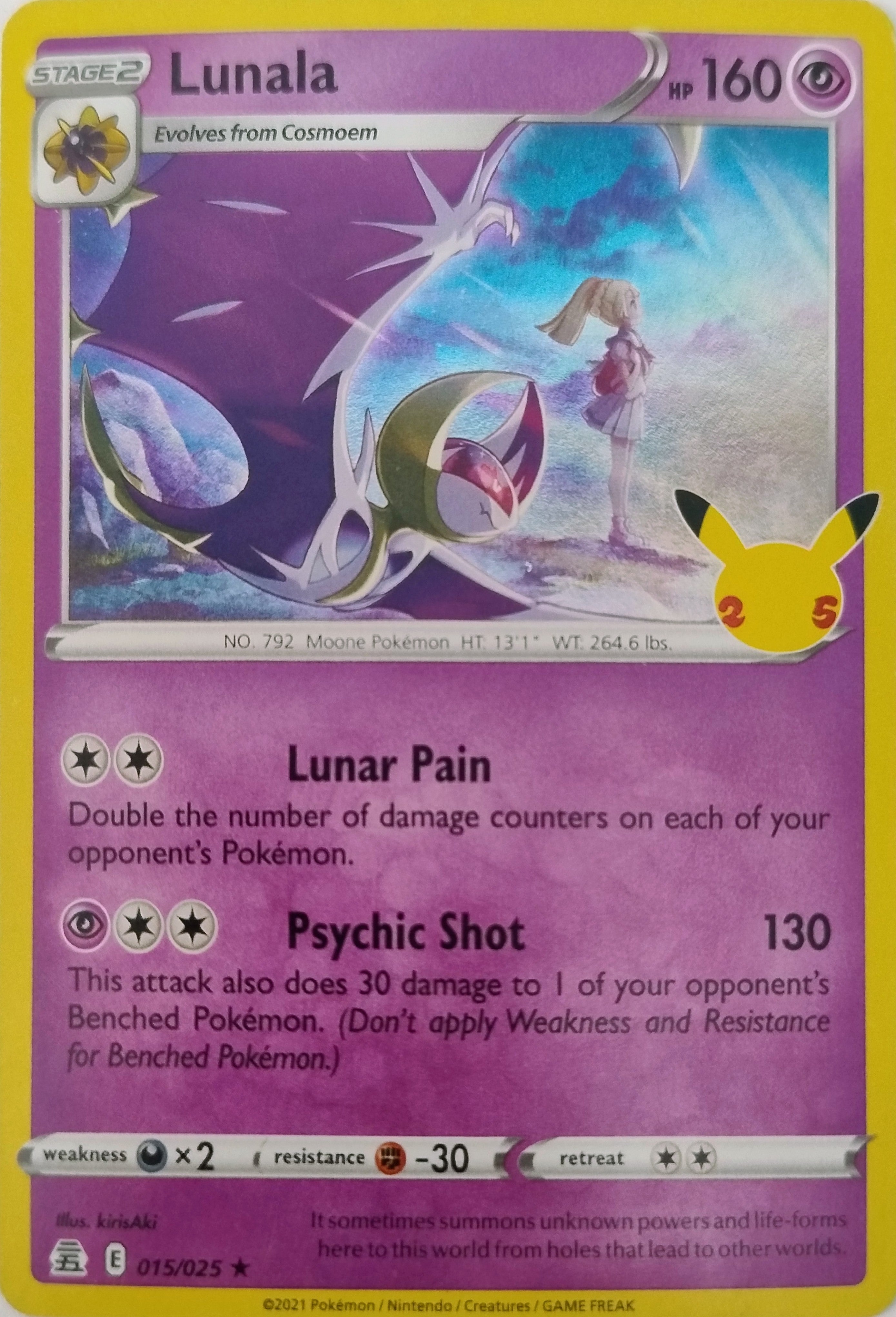 Pokemon Tcg Lunala 015/025 Holo (CLB)