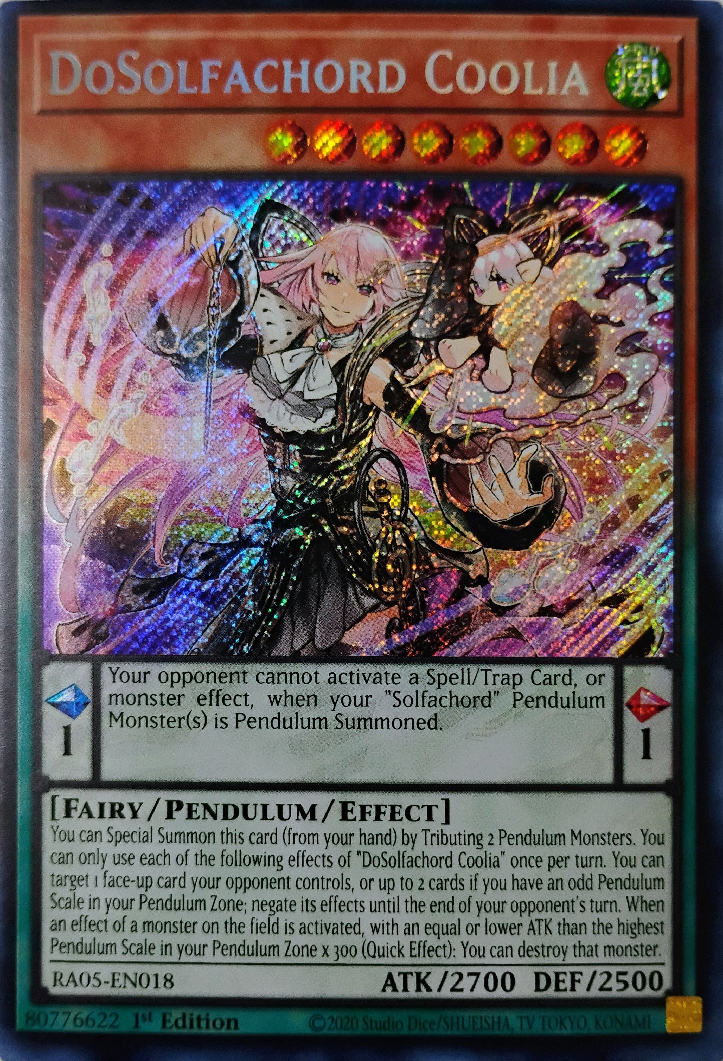 Yugioh! DoSolfachord Coolia Ra05-en018 1st edition Secreta