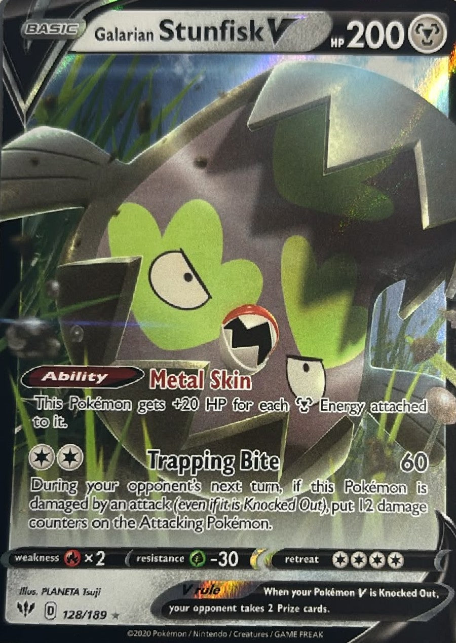 Pokémon Tcg Galarian Stunfisk V 128/189