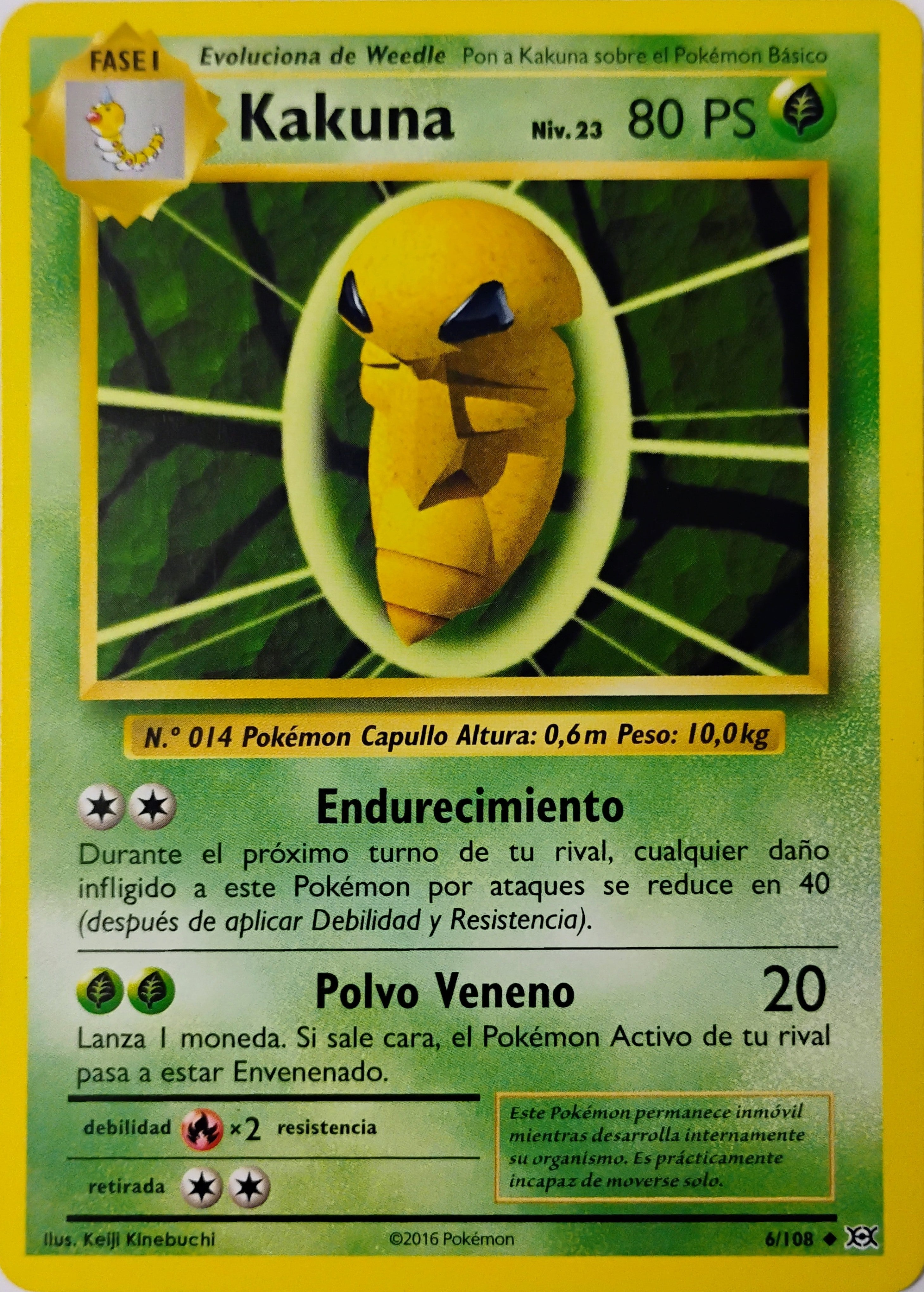 Pokémon tcg Kakuna 6/108 (Español)