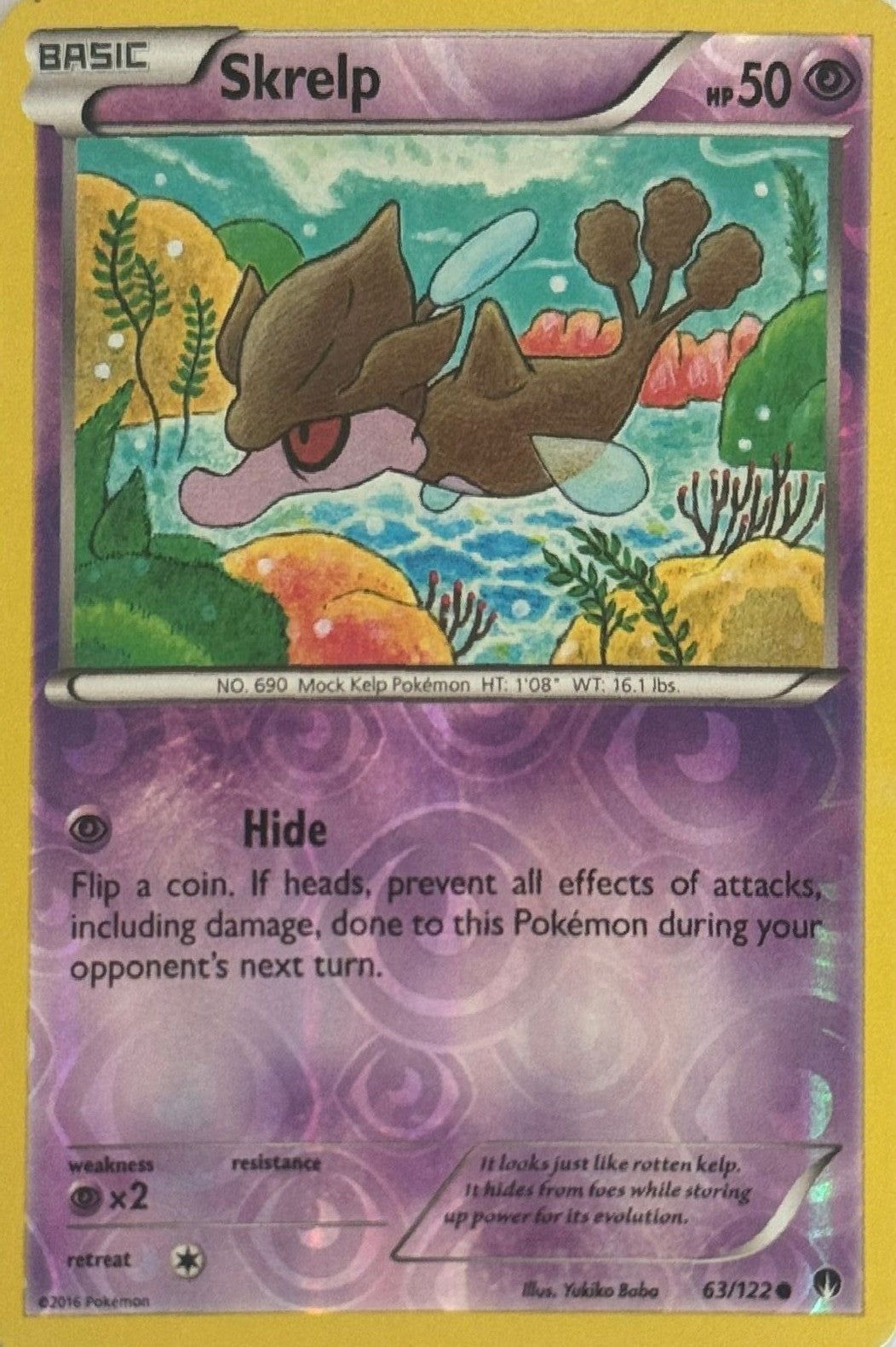 Pokemon tcg Skrelp 63/122 Reverse Holo
