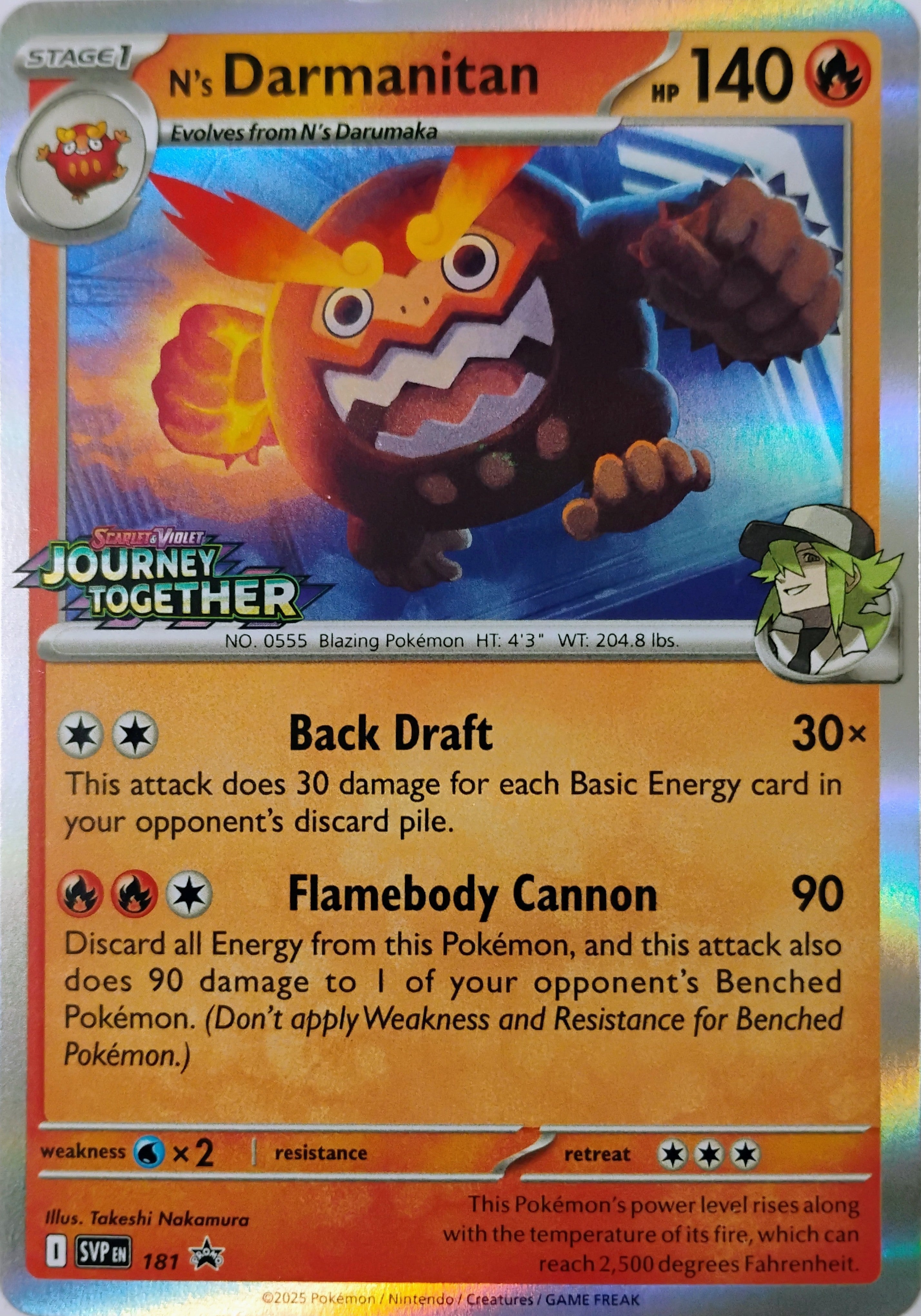 Pokémon tcg N's Darmanitan 181 (Journey Together stampede) Holo