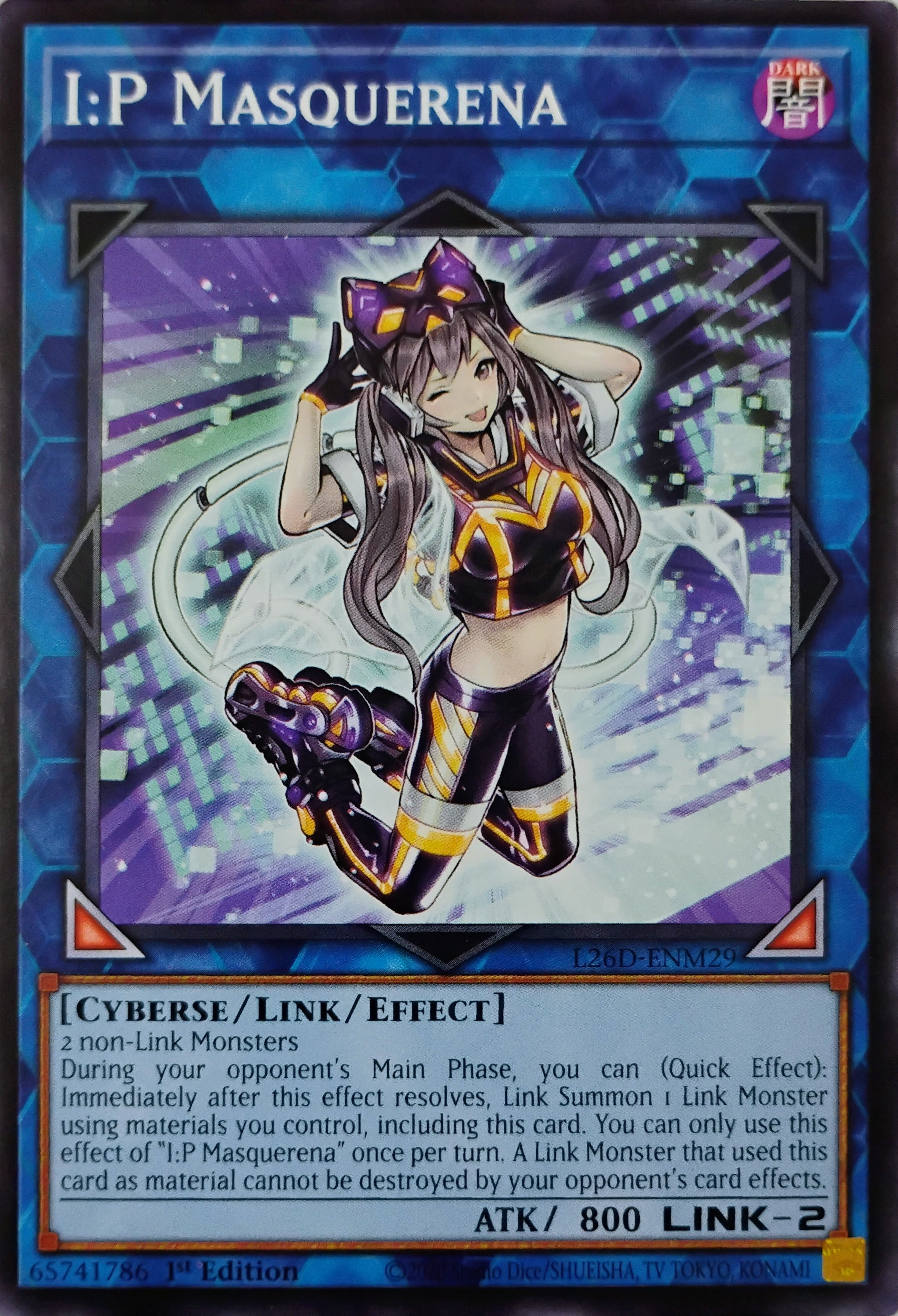 Yugioh! I:P Masquerena L26D-ENM29 1st edition