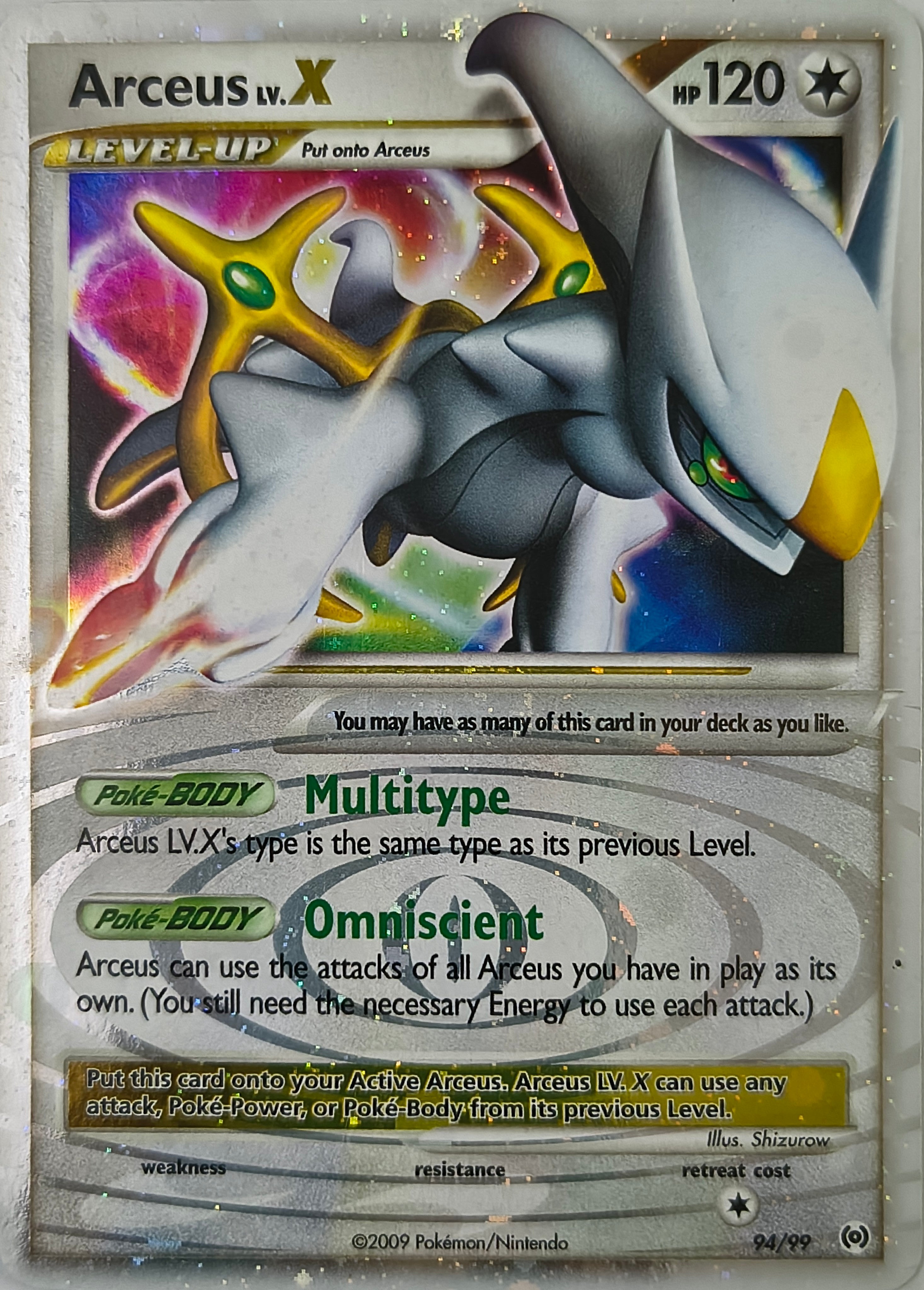 Pokémon tcg Arceus Lv.X 94/99 Holo Foil