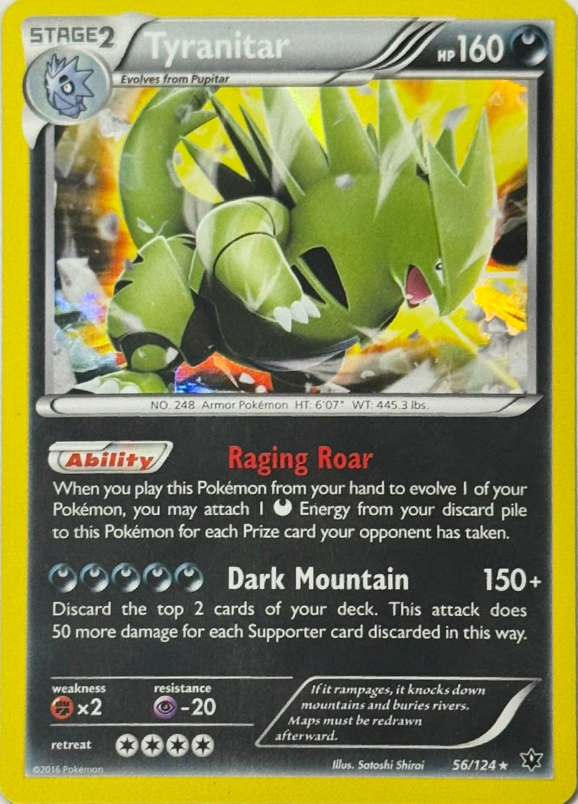 Pokémon Tcg Tyranitar 56/124 Holo