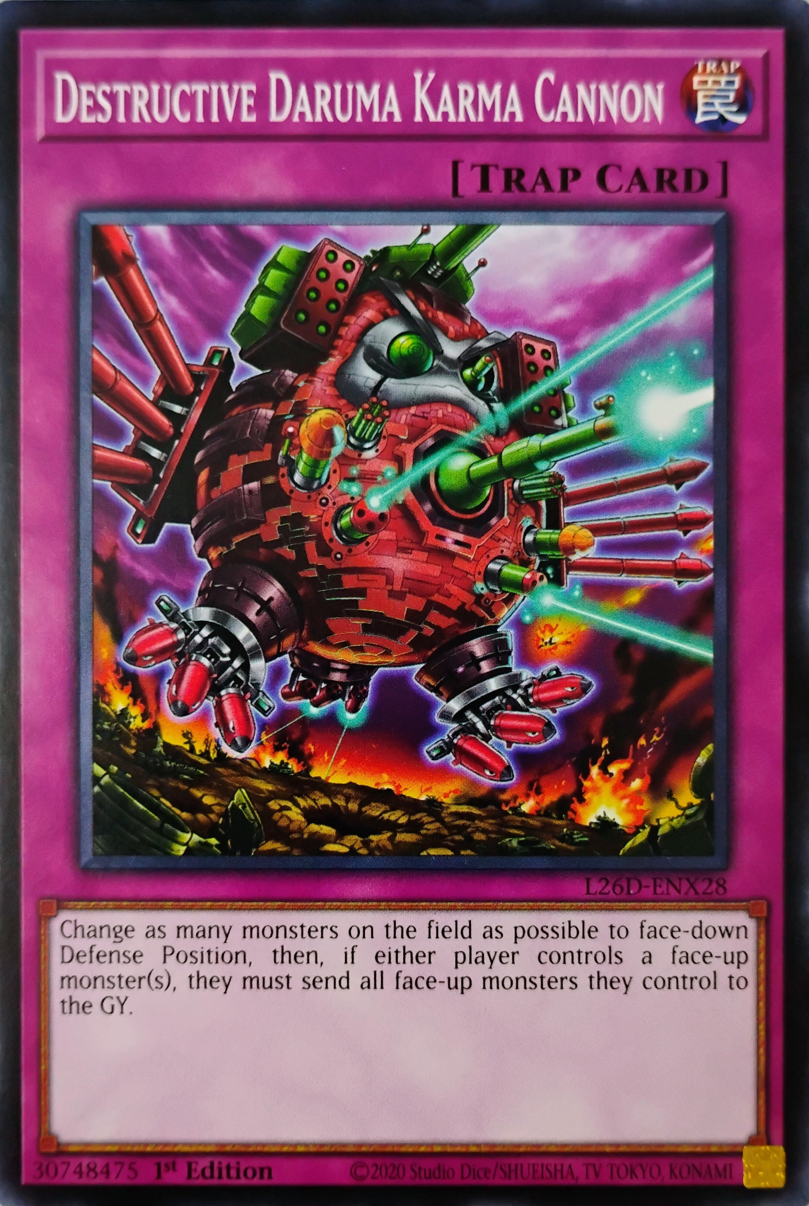 Yugioh! Destructive Daruma Karma Cannon L26D-ENX28 1st edition