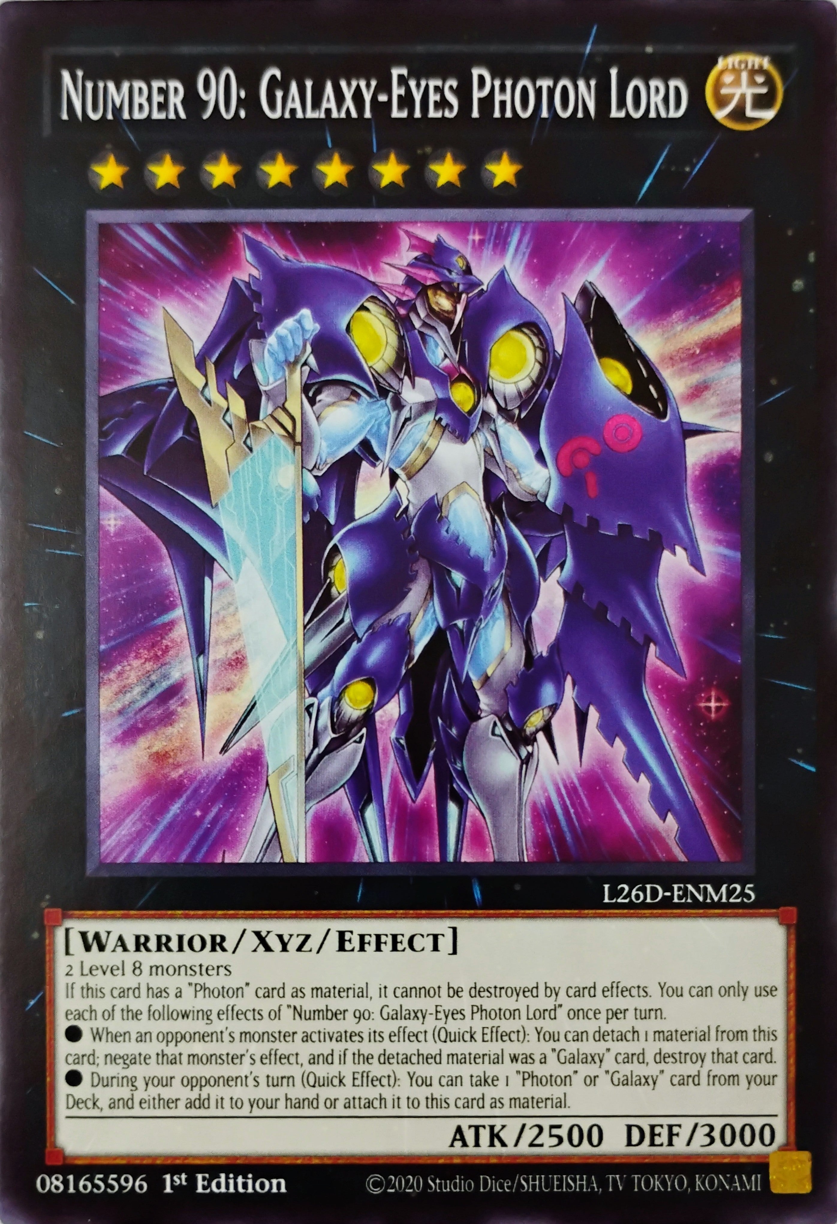 Yugioh! Number 90: Galaxy-Eyes Photon Lord L26D-ENM25 1st edition