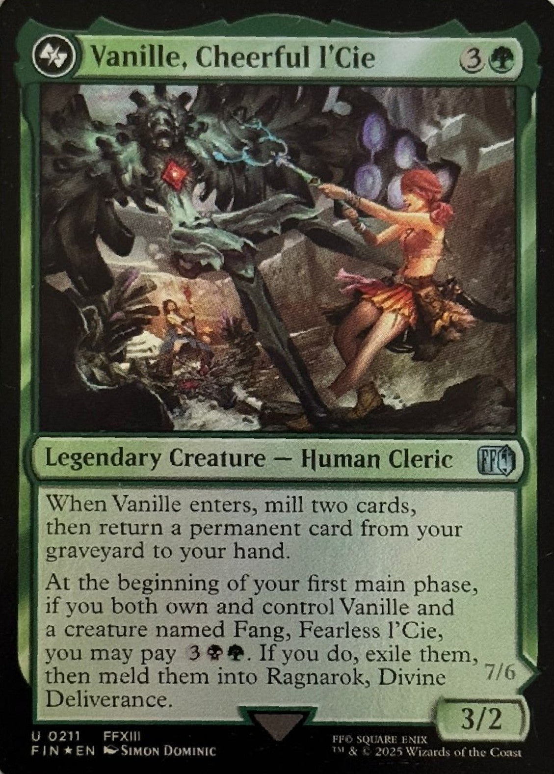 Magic tcg Vanille, Cheerful I'Cie // Ragnarok, Divine Deliverance 0211 Foil