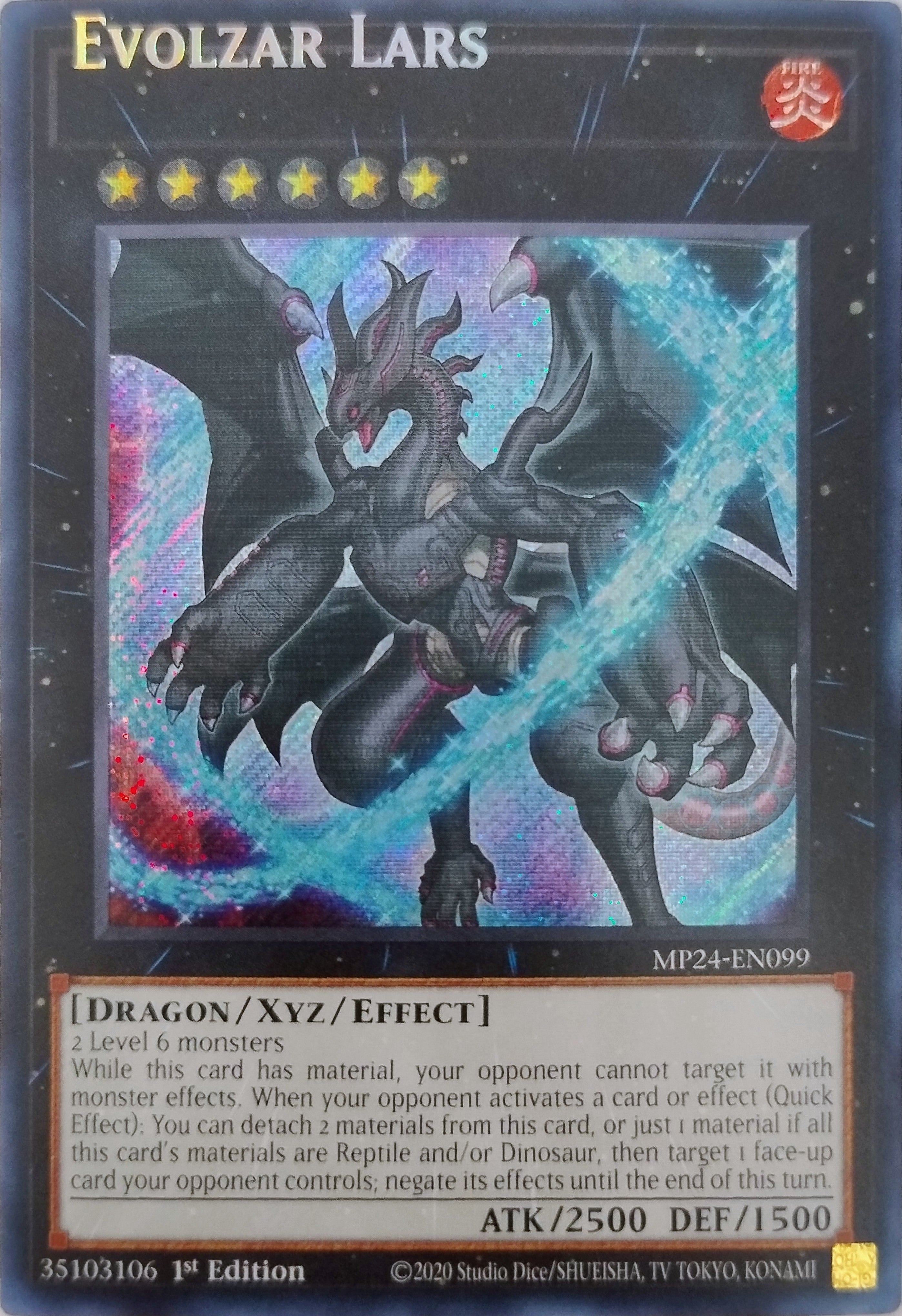 Yugioh! Evolzar Lars Mp24-en099 1st Edition Secreta (Miss Print)