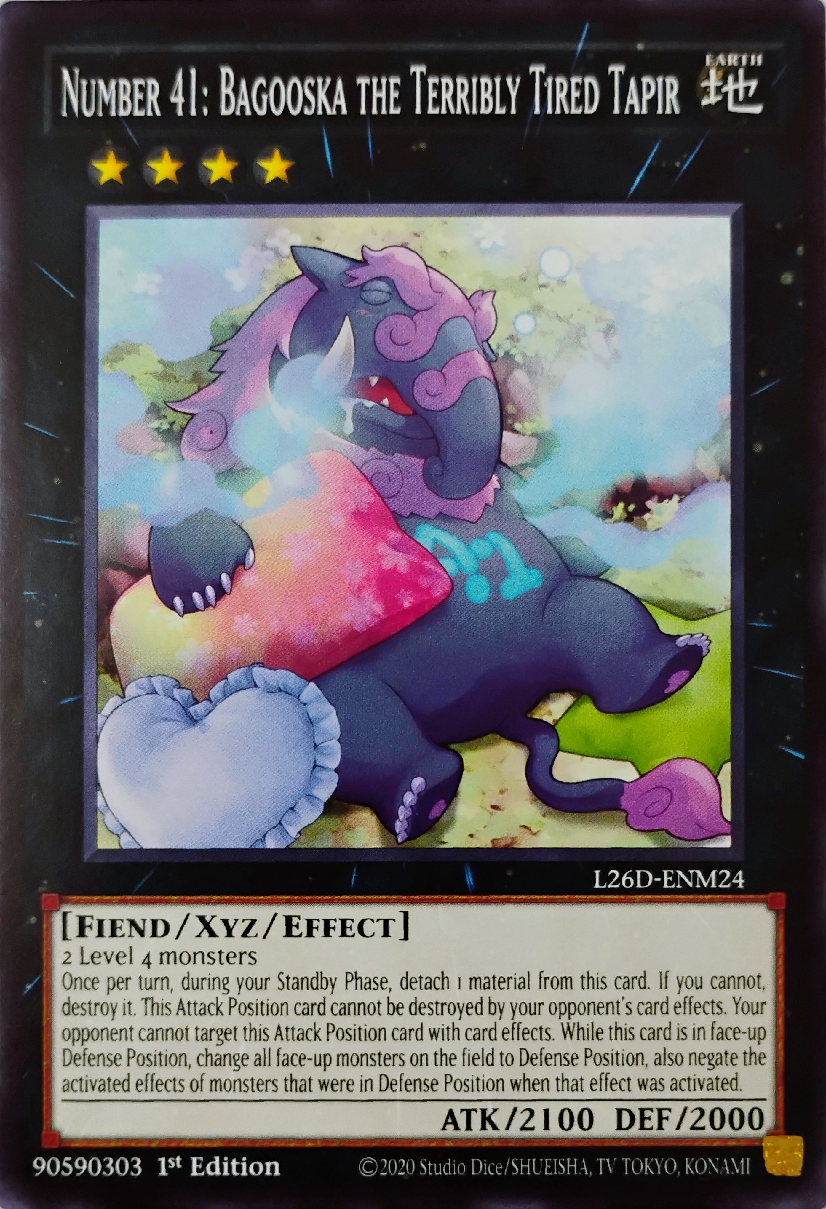 Yugioh! Number 41: Bagooska the Terribly Tired Tapir L26D-enm24 1st edition