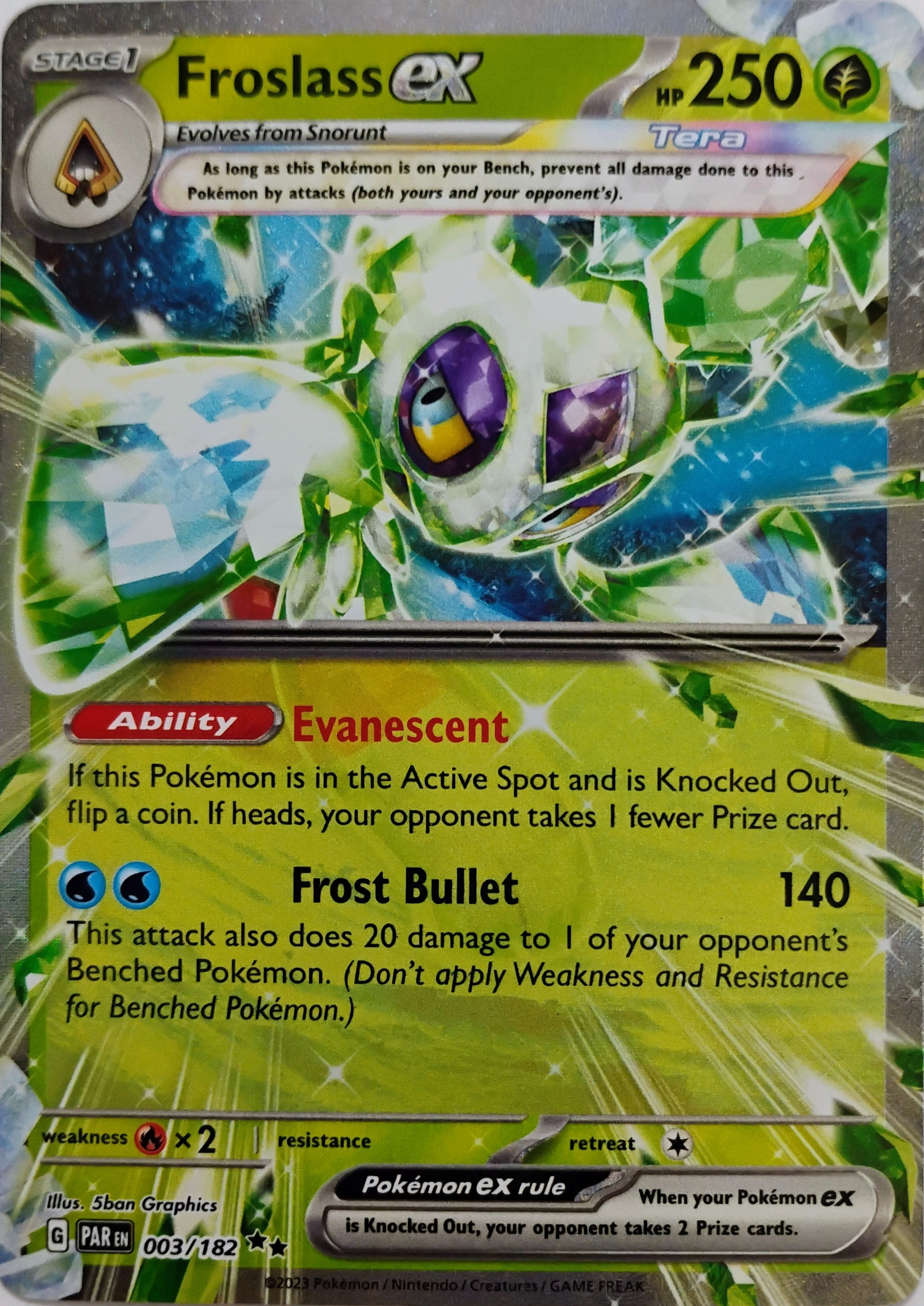Pokémon tcg Froslass Ex 003/182