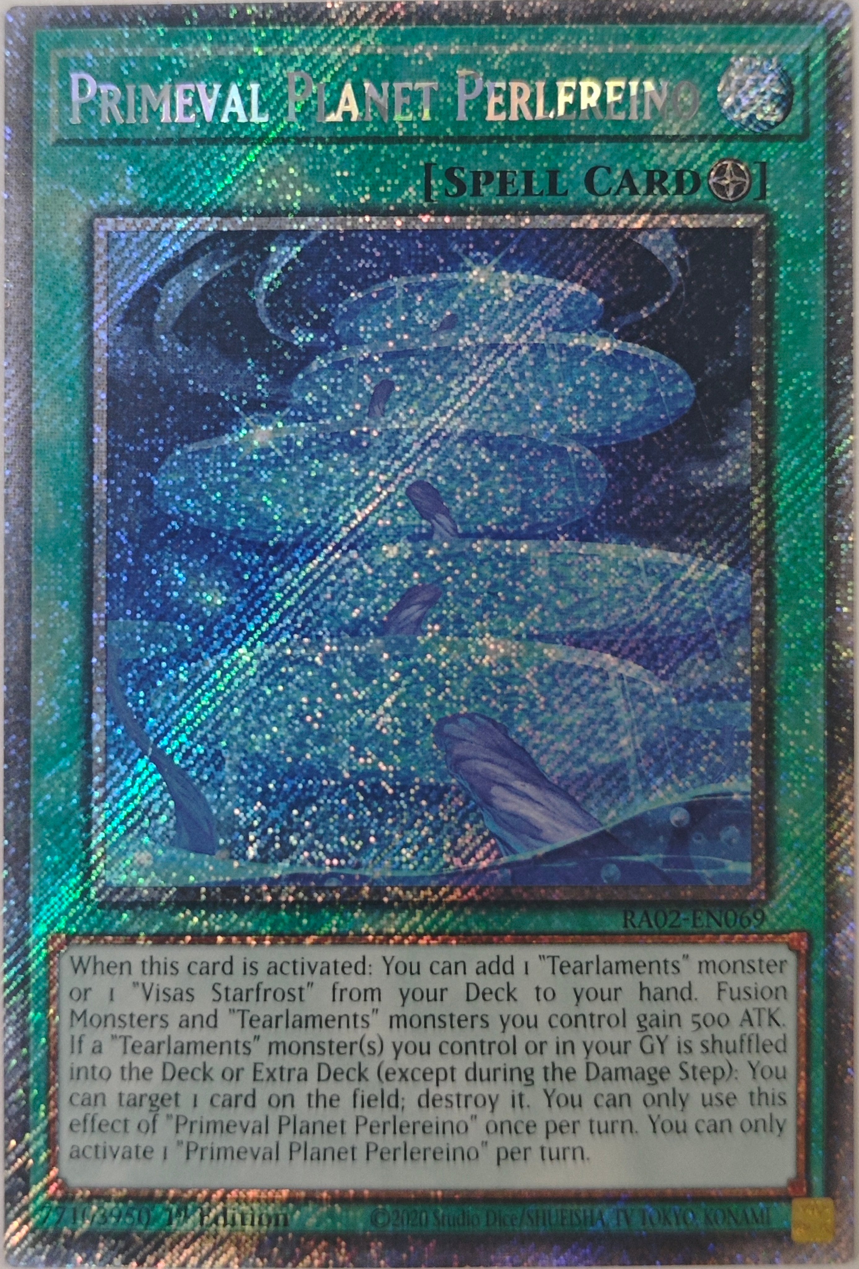 Yugioh! Primeval Planet Perlereino Ra02-En069 1st Edition Platinum